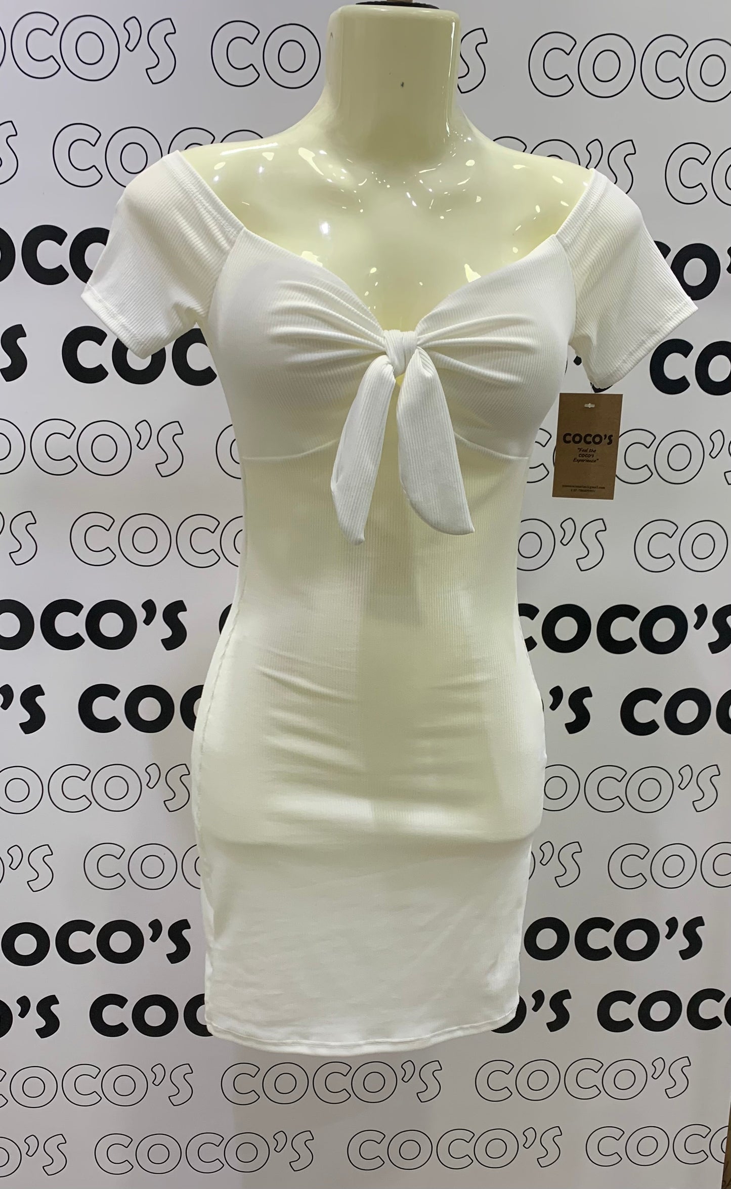 Vestido Blanco Mangas Nudo