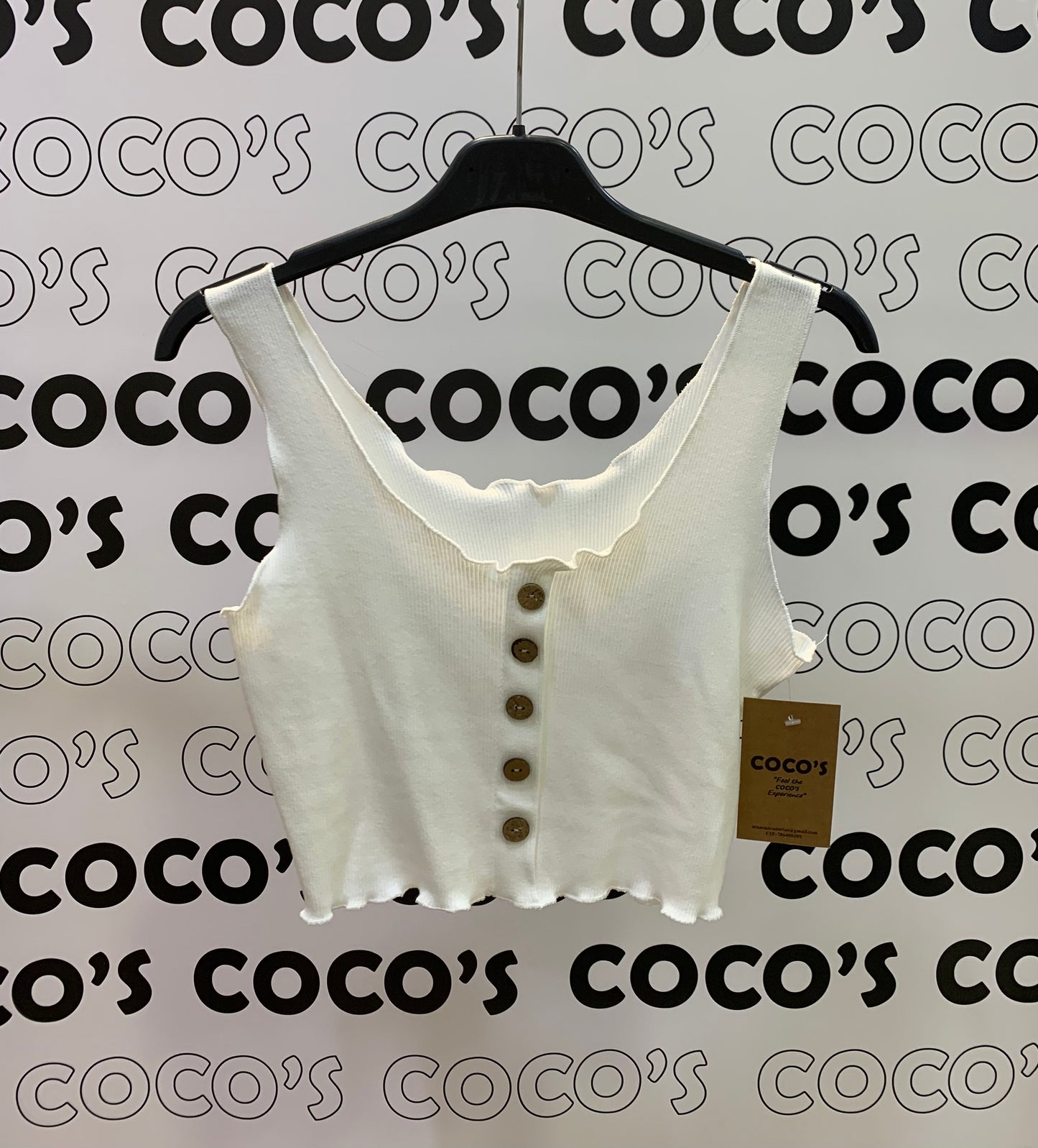 Top Cropped Canalé Blanco Botones