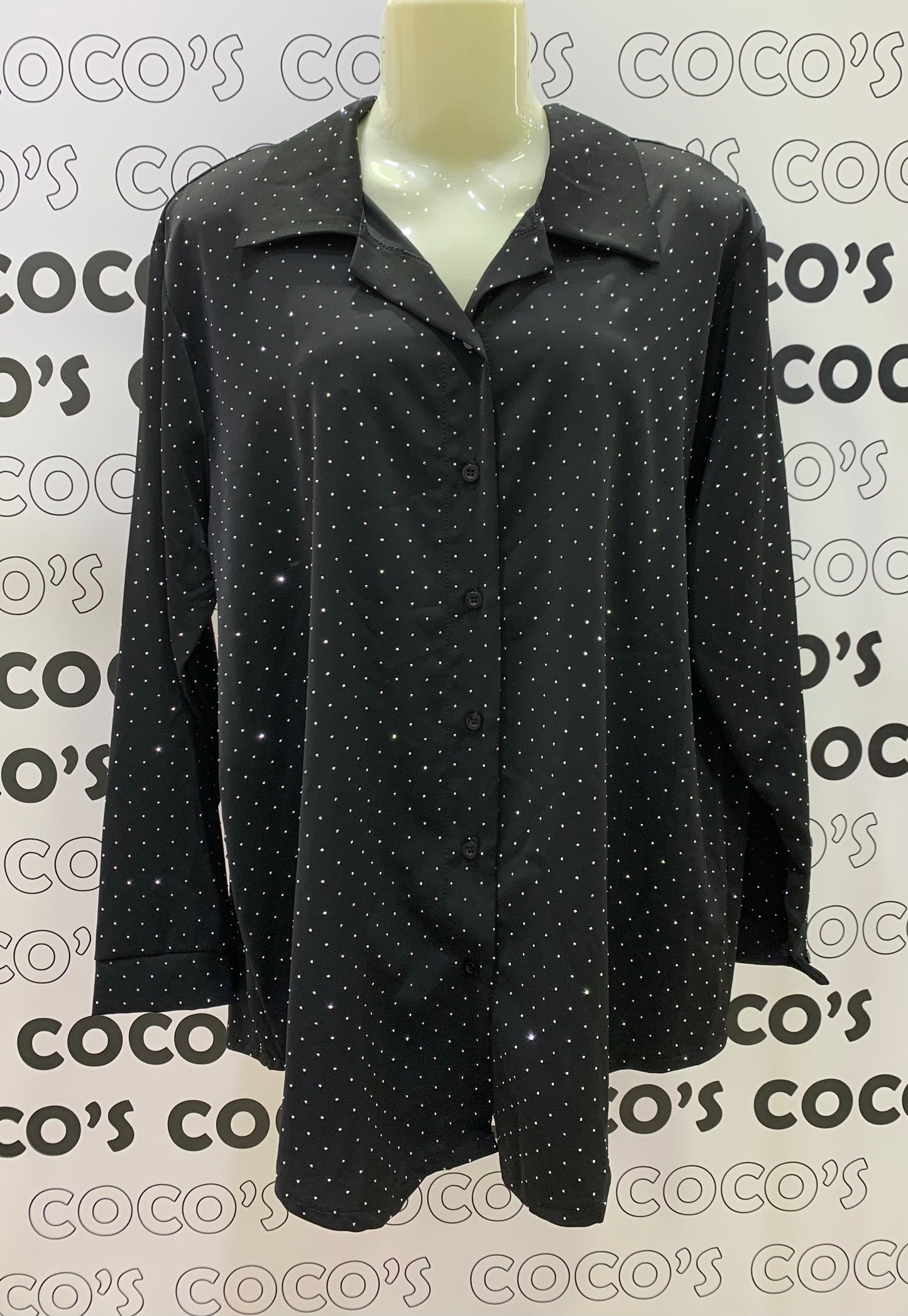 Camisa Botones Brillo Talla Única Grande
