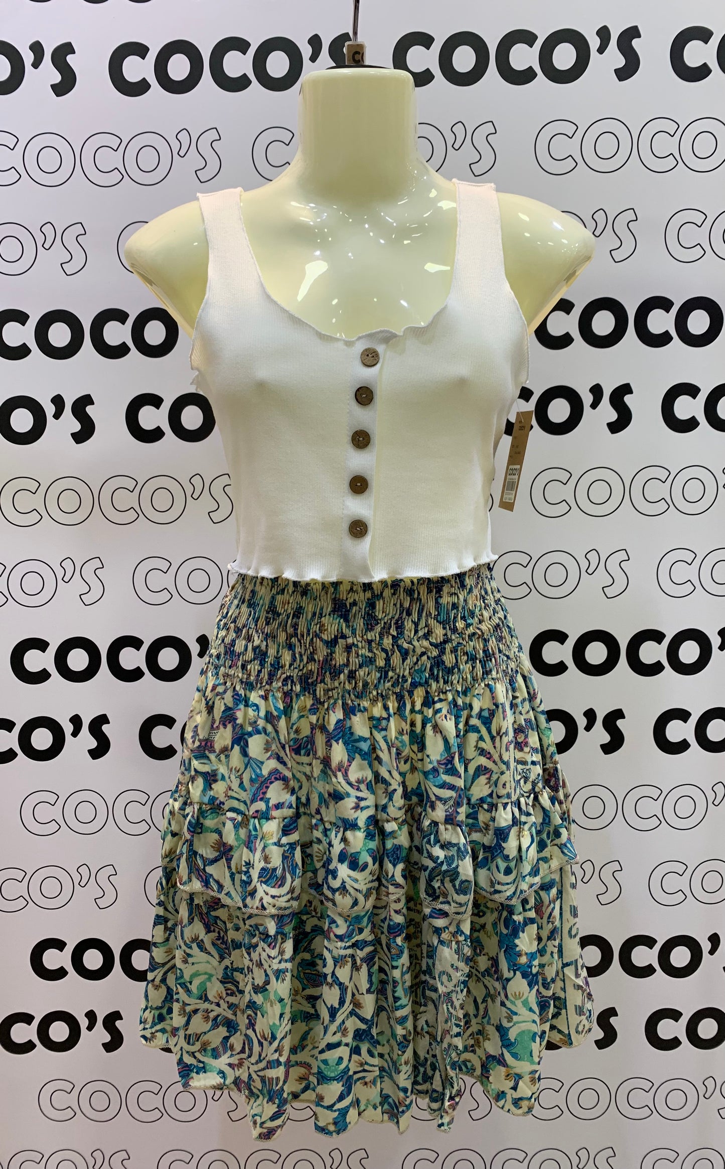 Falda Corta Blueberry Azul, Verde y Rosa
