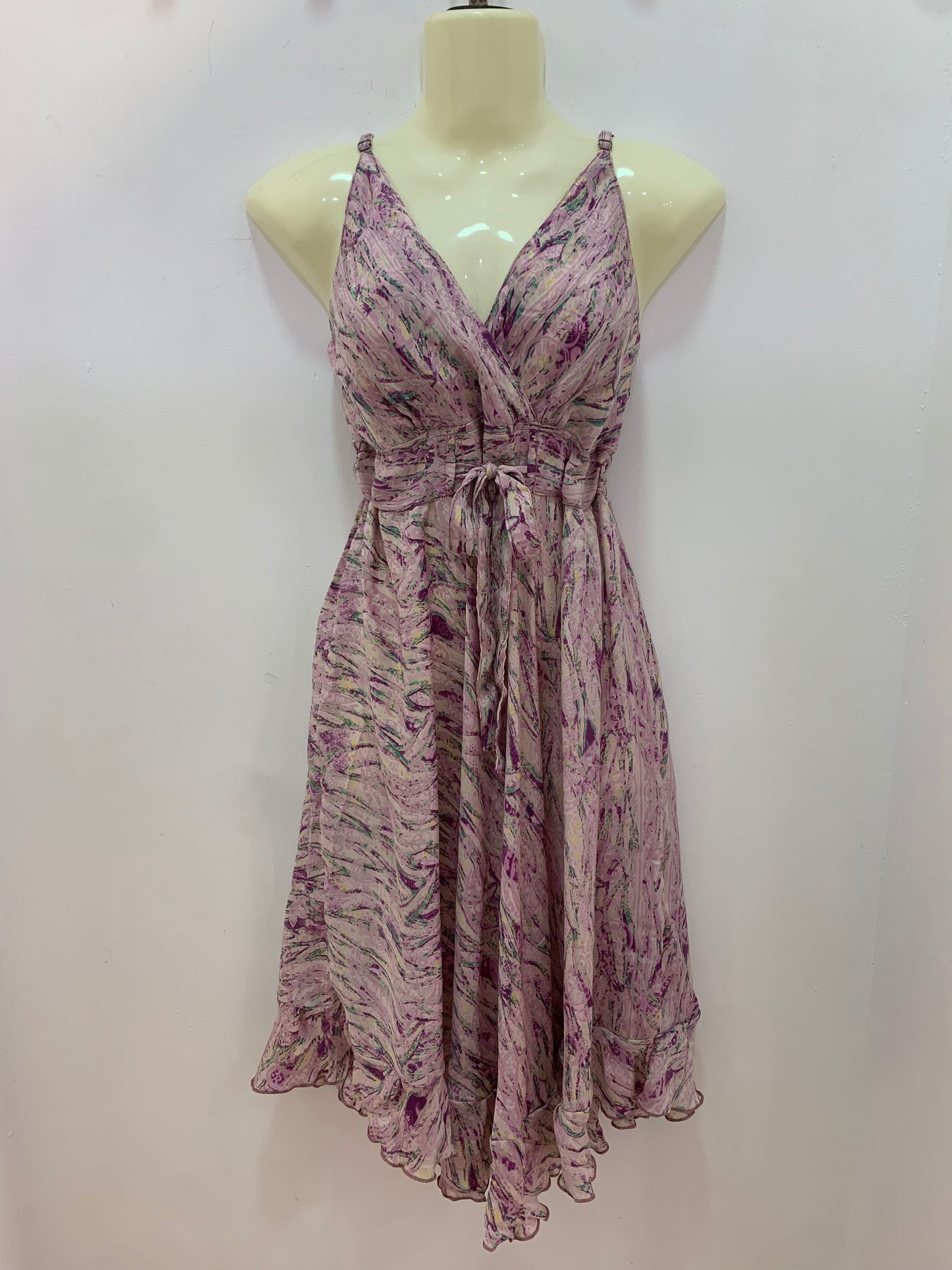 Vestido 220K Tonos Lilas y Verdes