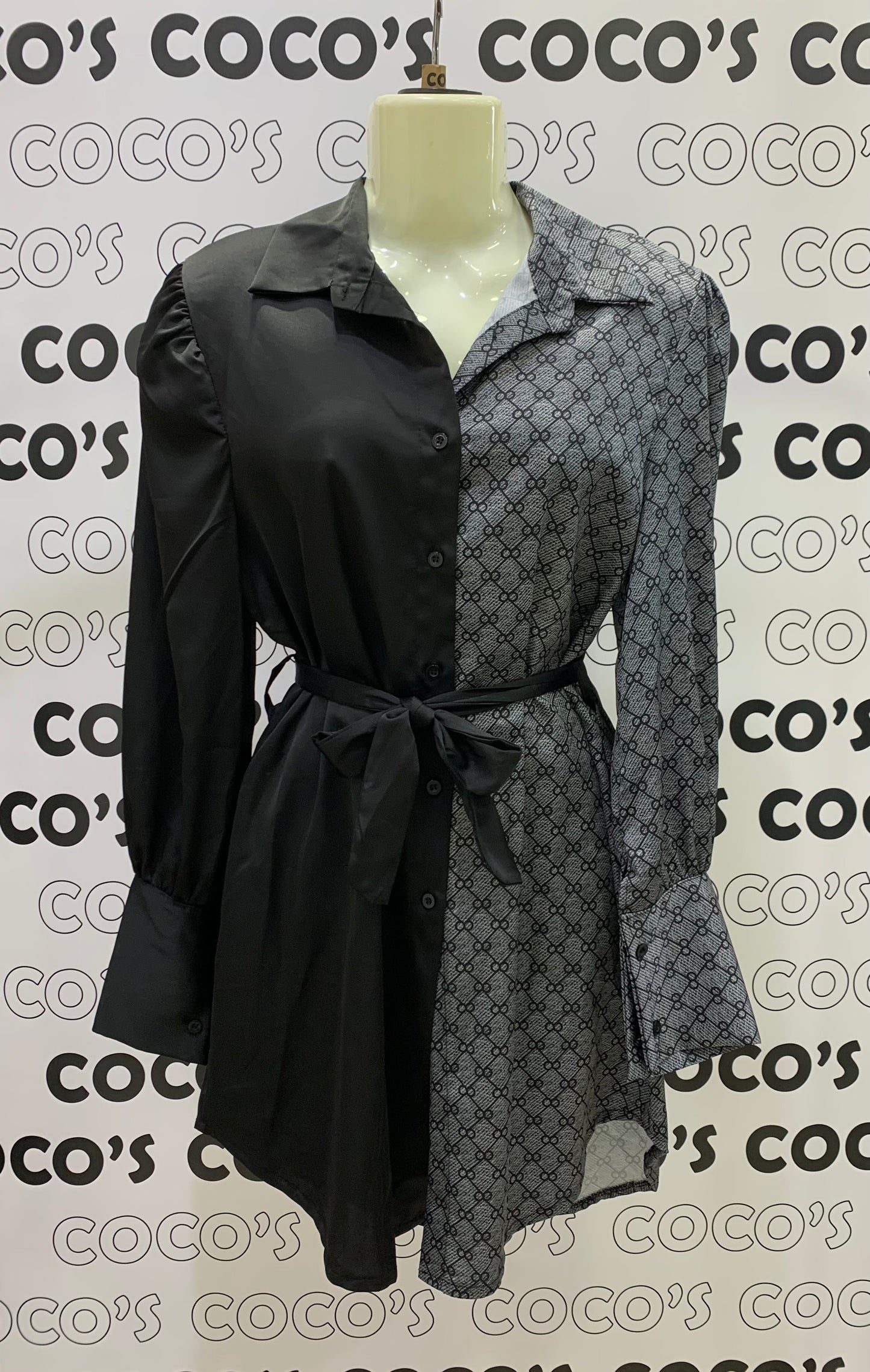 Camisa Botones Satinado Bicolor