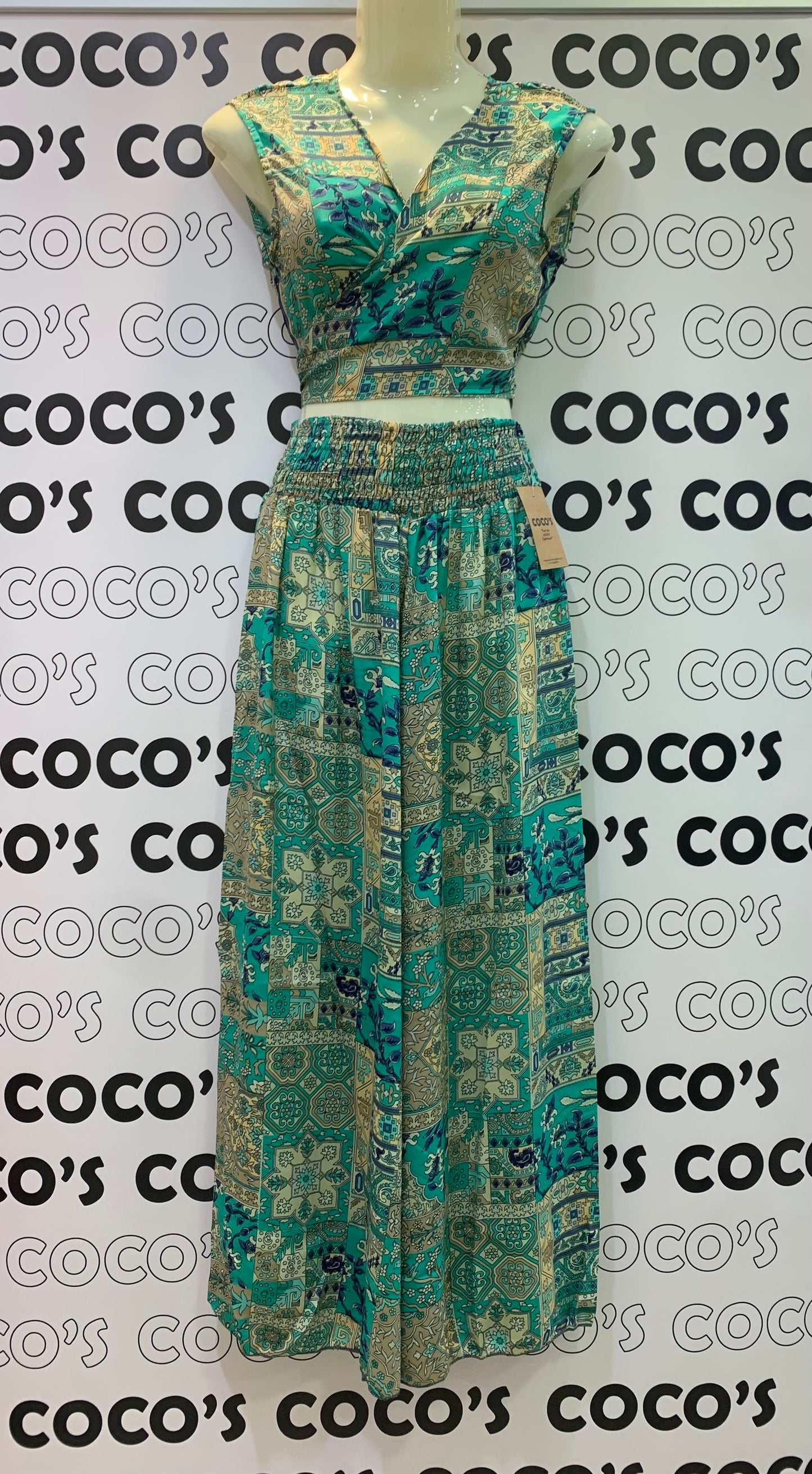 Conjunto 028 Pantalón Verde y Azul