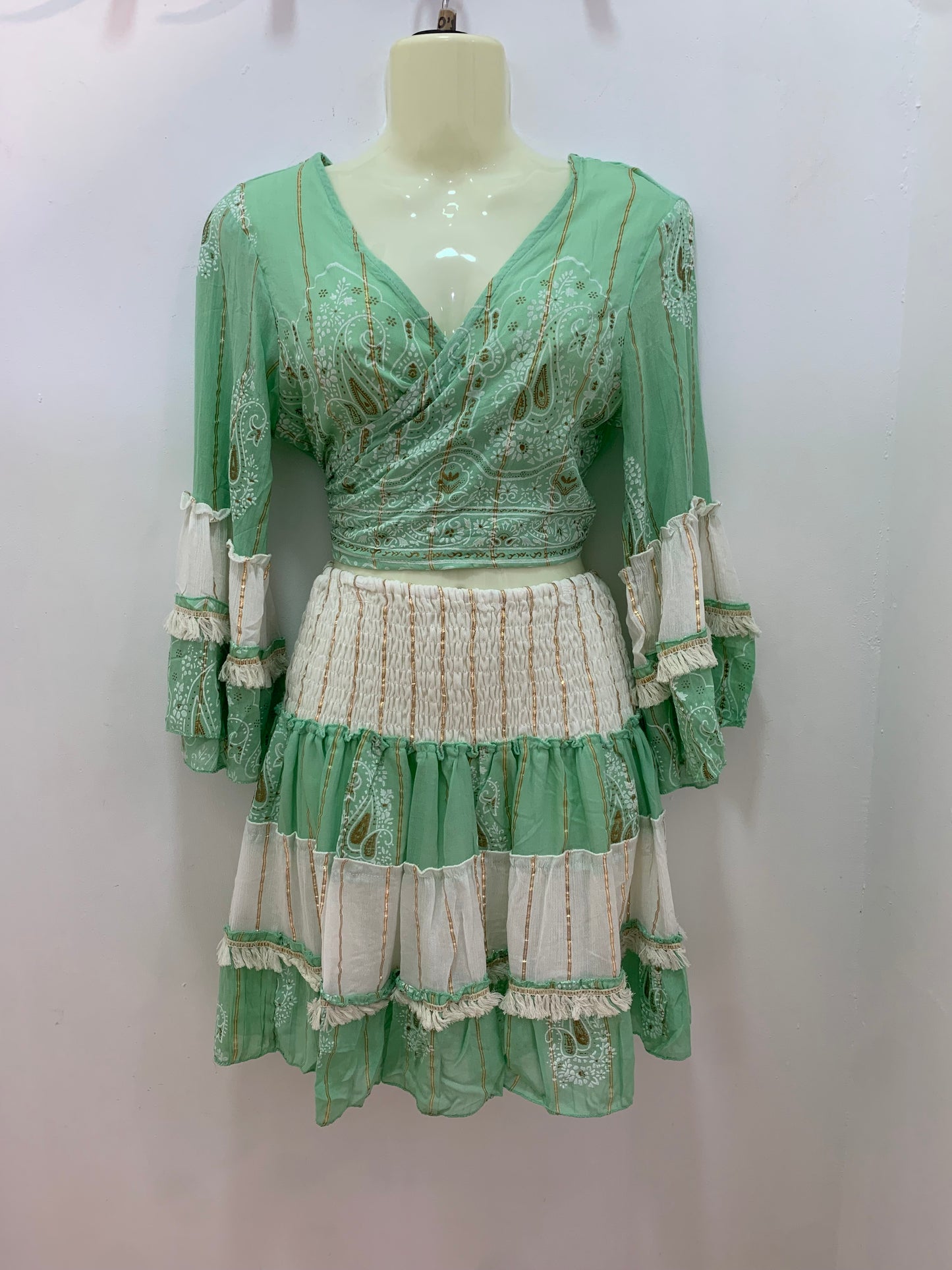 Conjunto Lurex Corto Verde