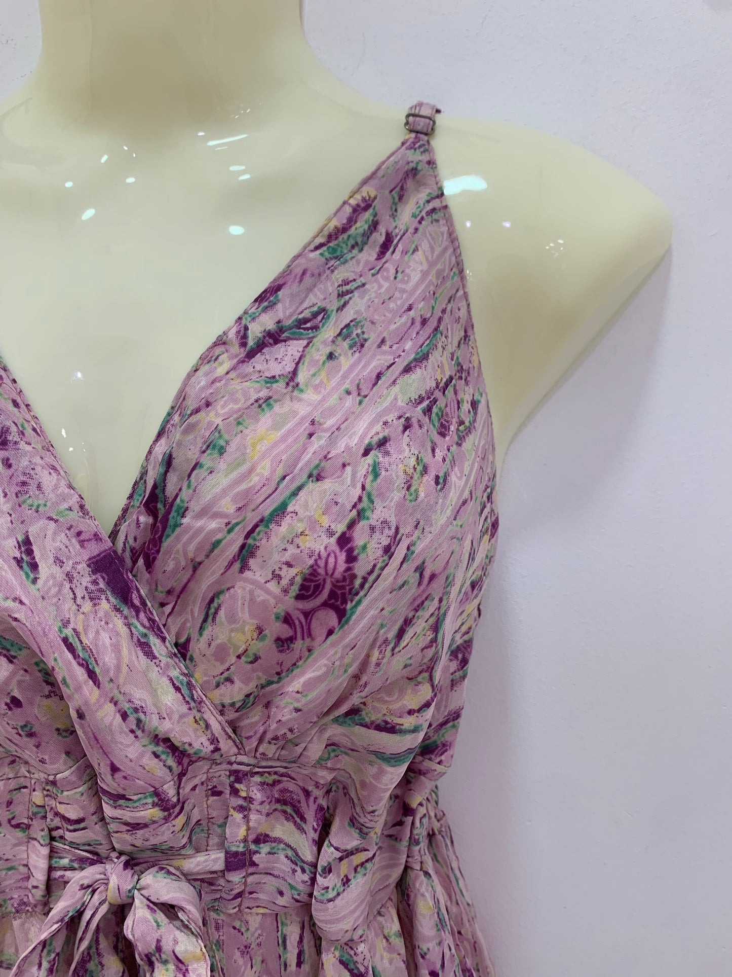 Vestido 220K Tonos Lilas y Verdes