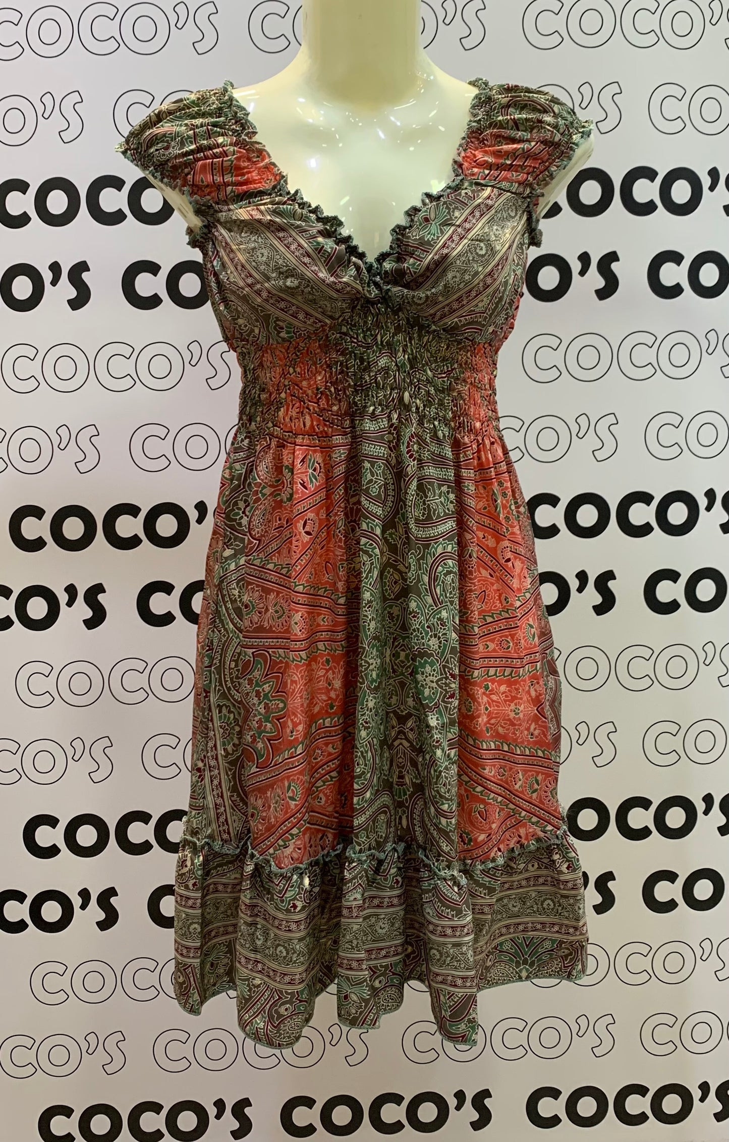 Vestido 1024SK Verde Oscuro Coral