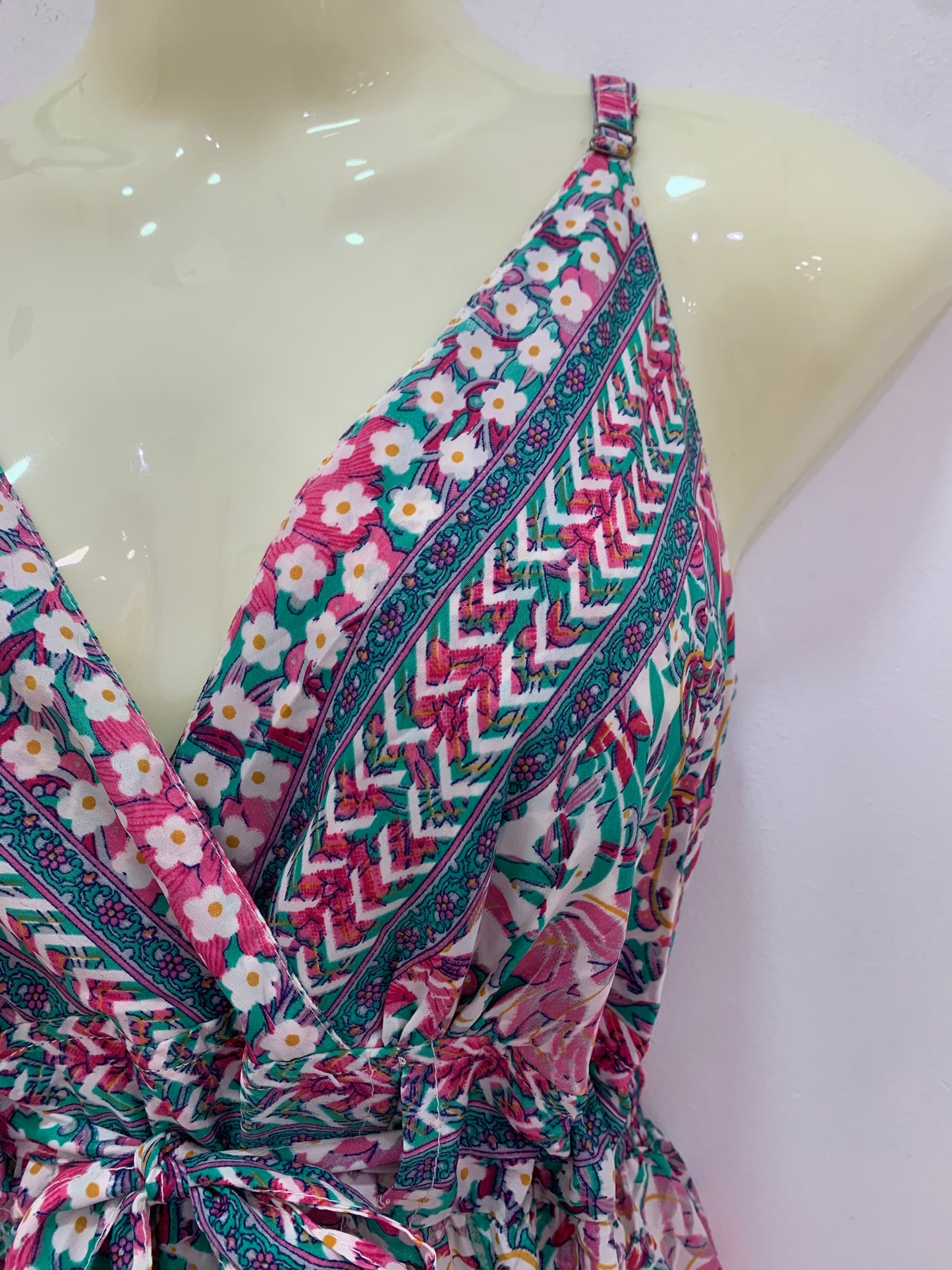 Vestido 220K Rosa Verde