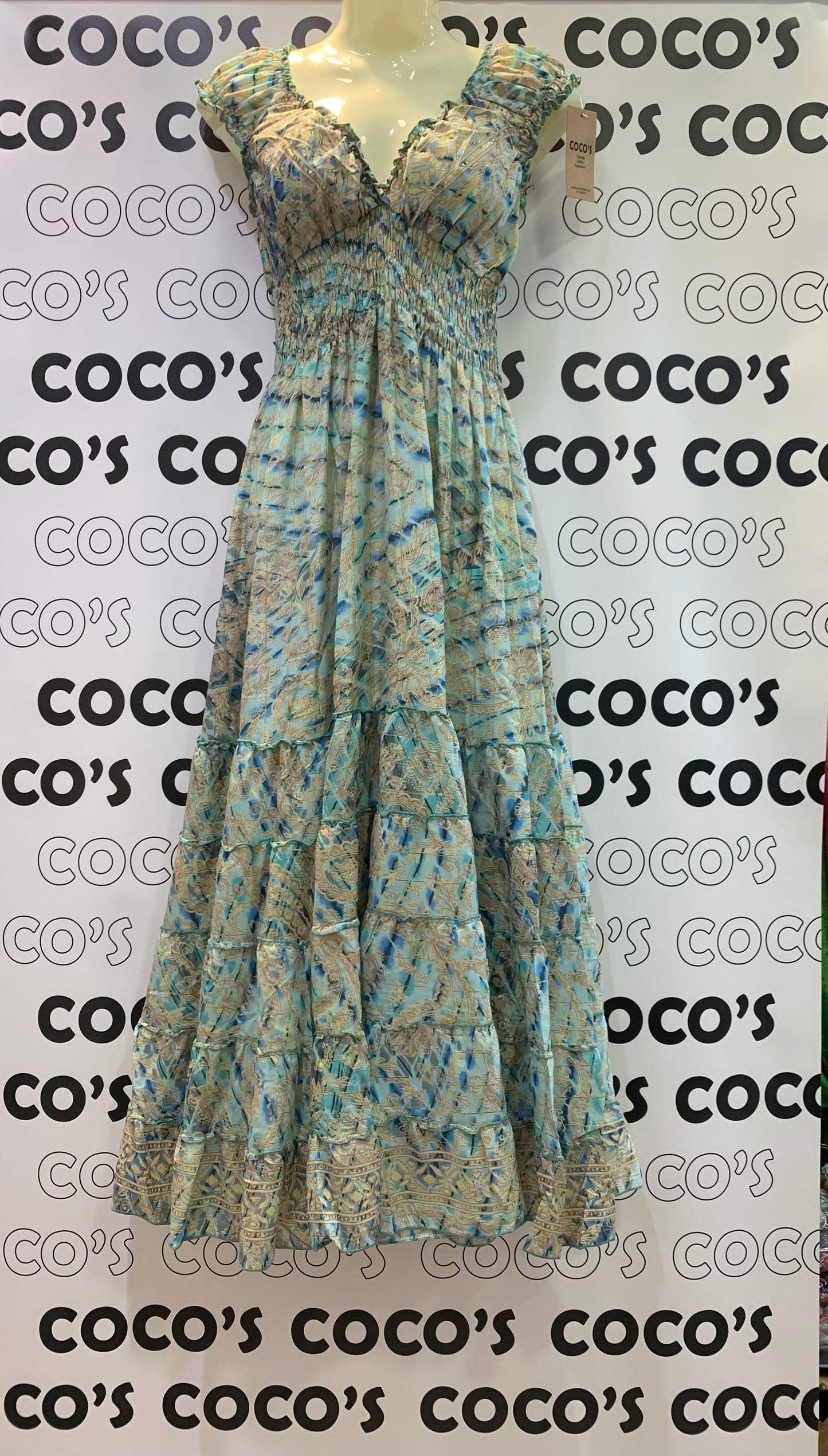 Vestido 1023K Azul celeste Cachemira
