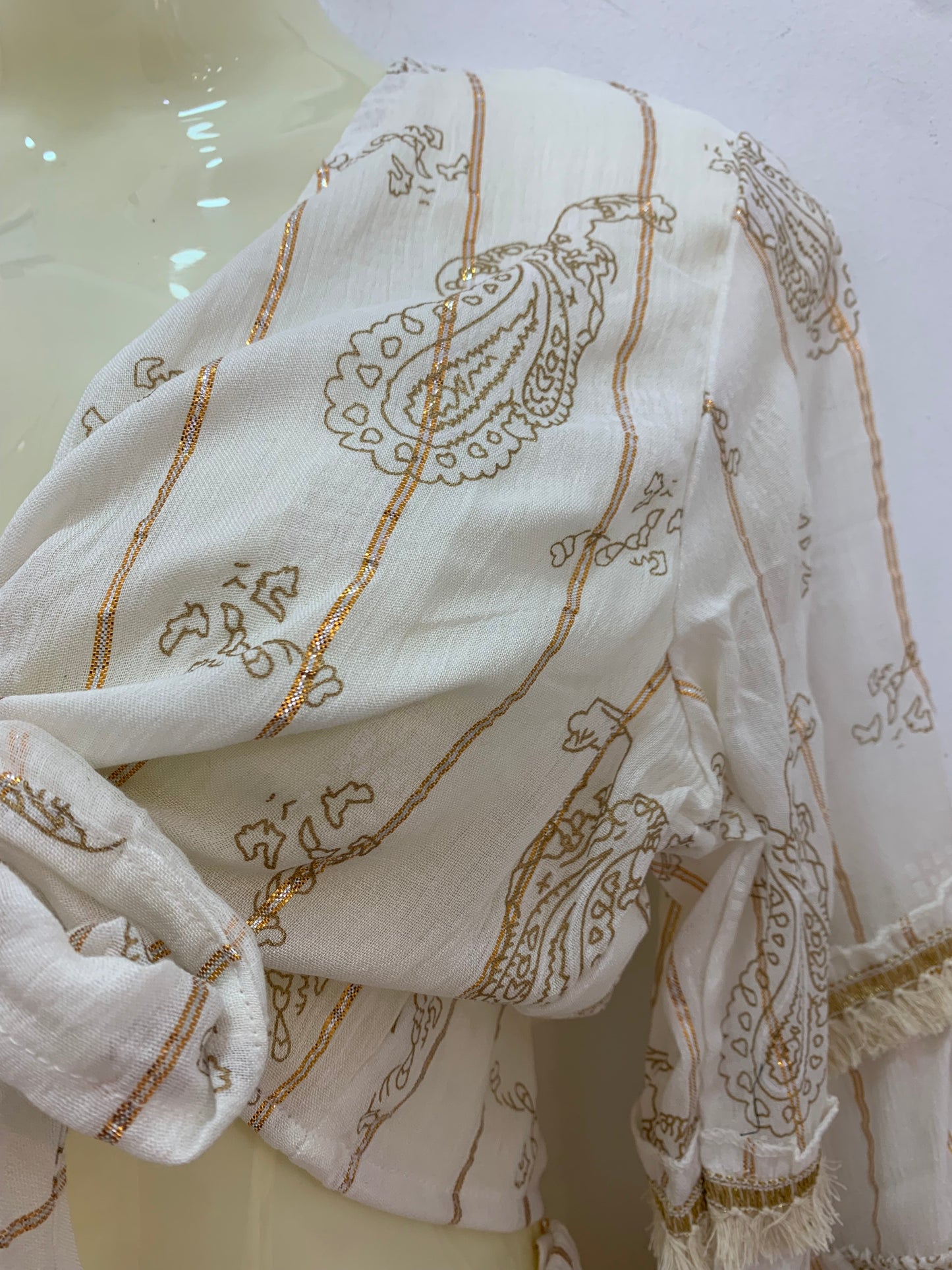 Conjunto Lurex Corto Blanco Cachemira