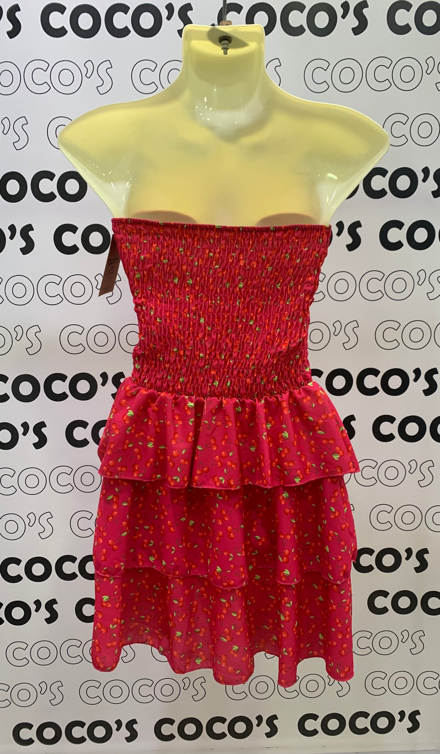 Vestido Palabra de Honor Cherry Fucsia
