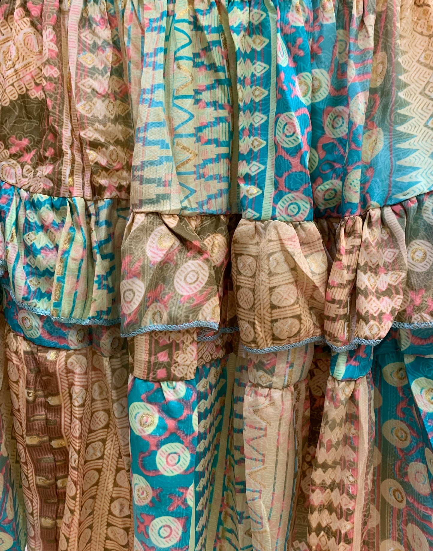 Falda Corta Blueberry Marrón, Azul, Verde y Rosa