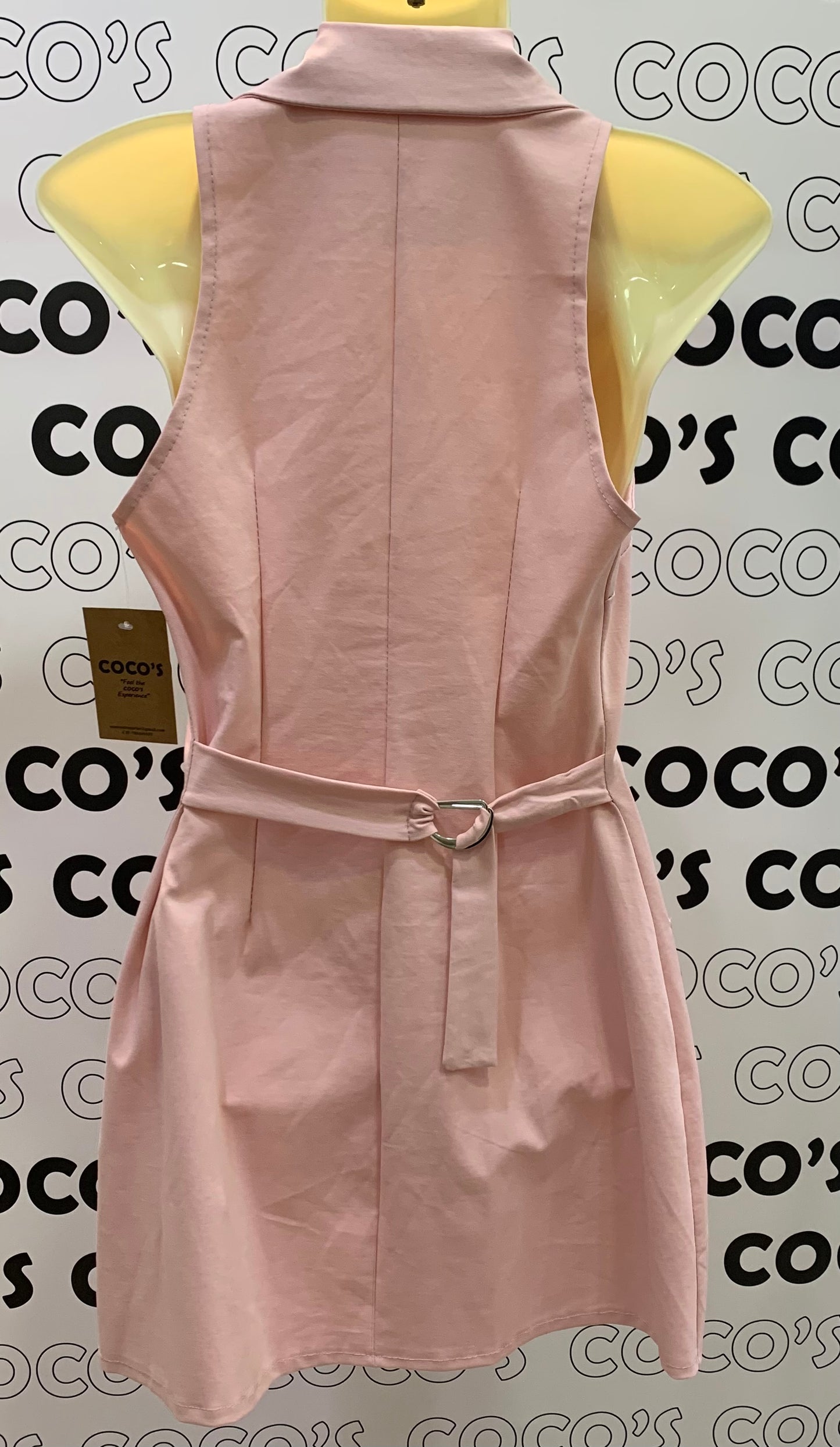 Vestido Con Solapa Rosa