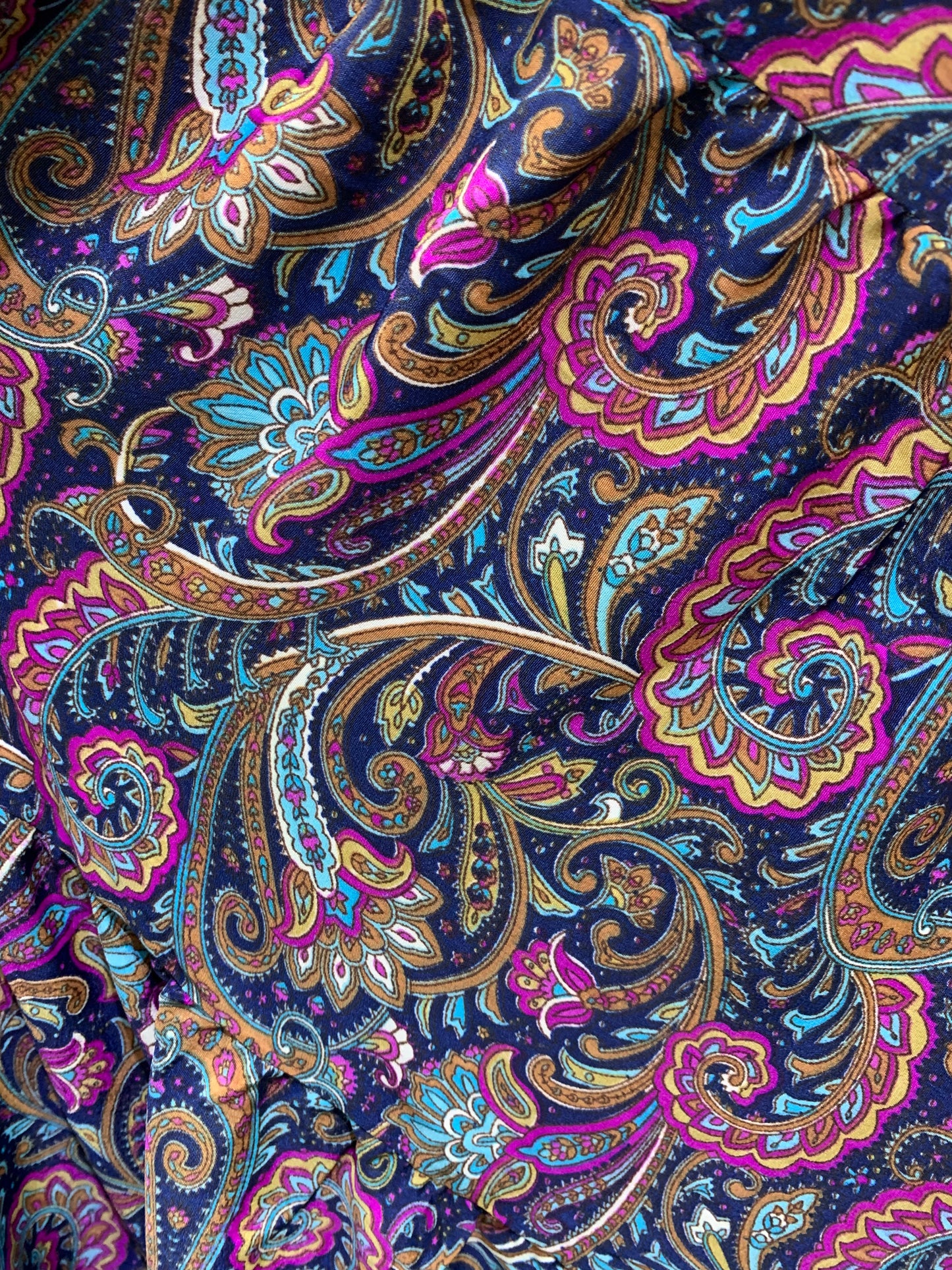 Conjunto Largo 029 Falda Azul Oscuro, Morado y Turquesa