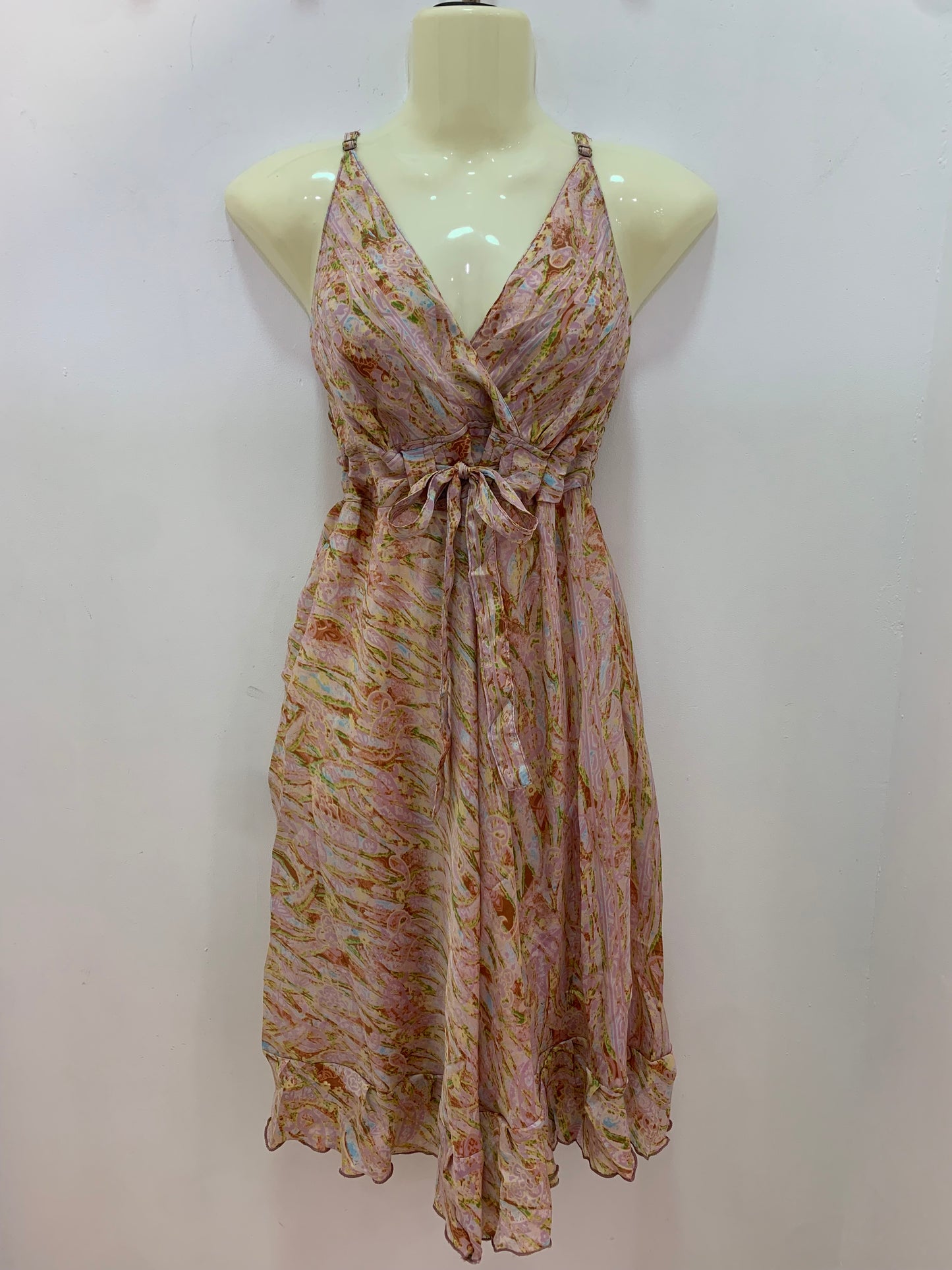 Vestido 220K Rosa Marrón Verde