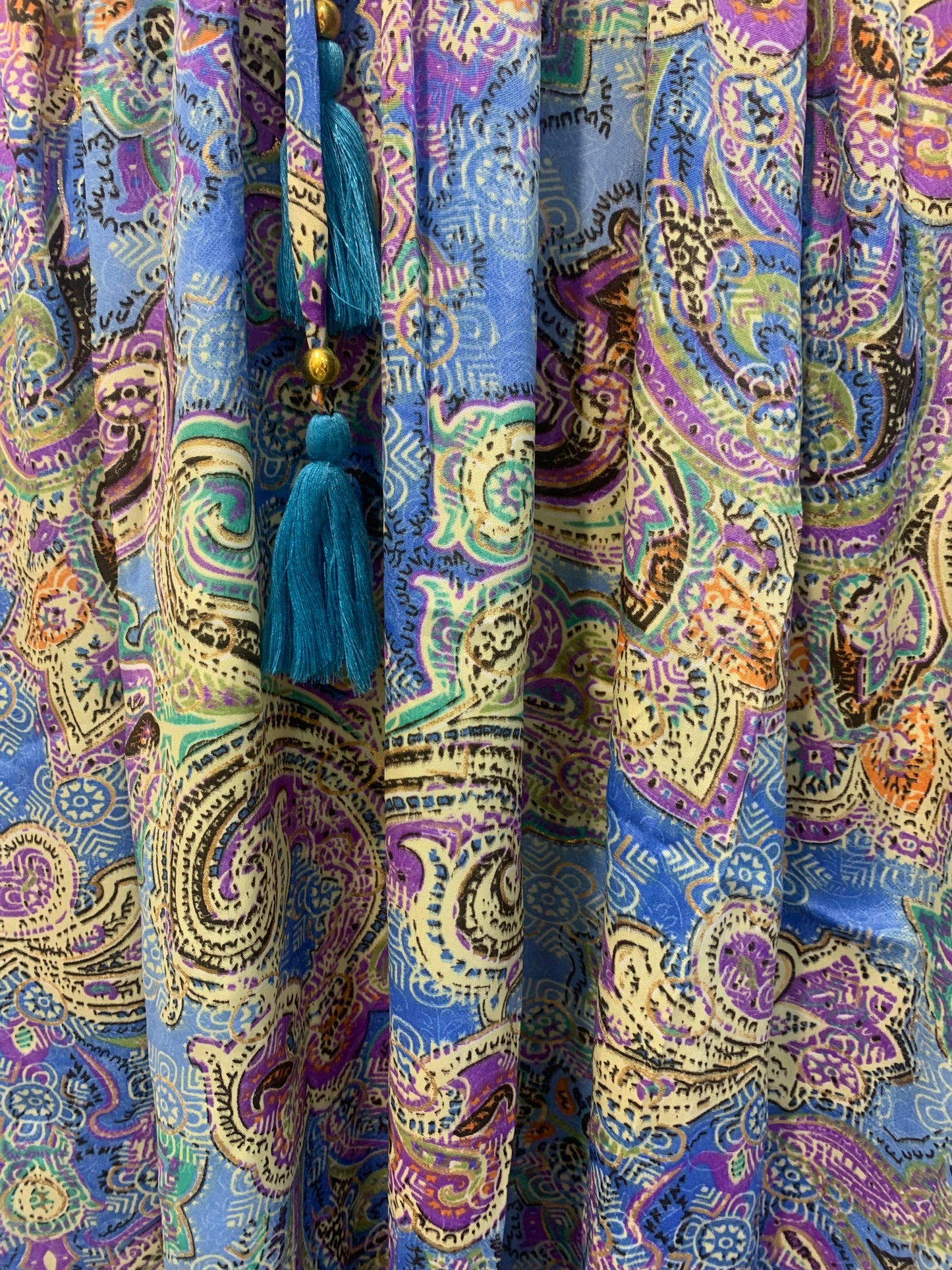Vestido NARGIS Azul, lila y verde.