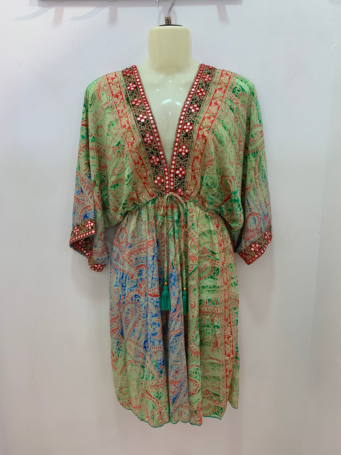 Vestido NAADIA Verde Rojo Azul