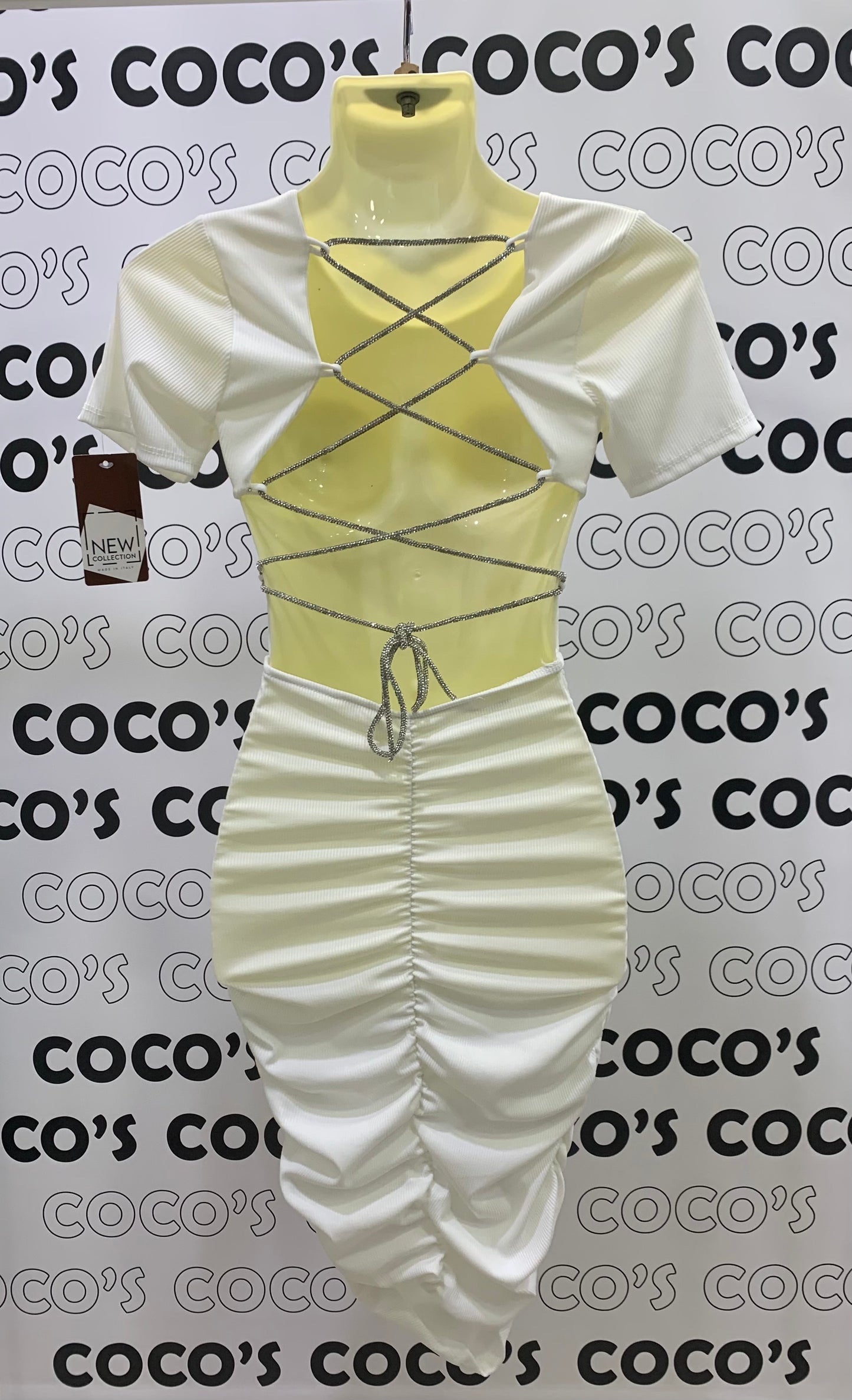 Vestido Midi Canalé Blanco
