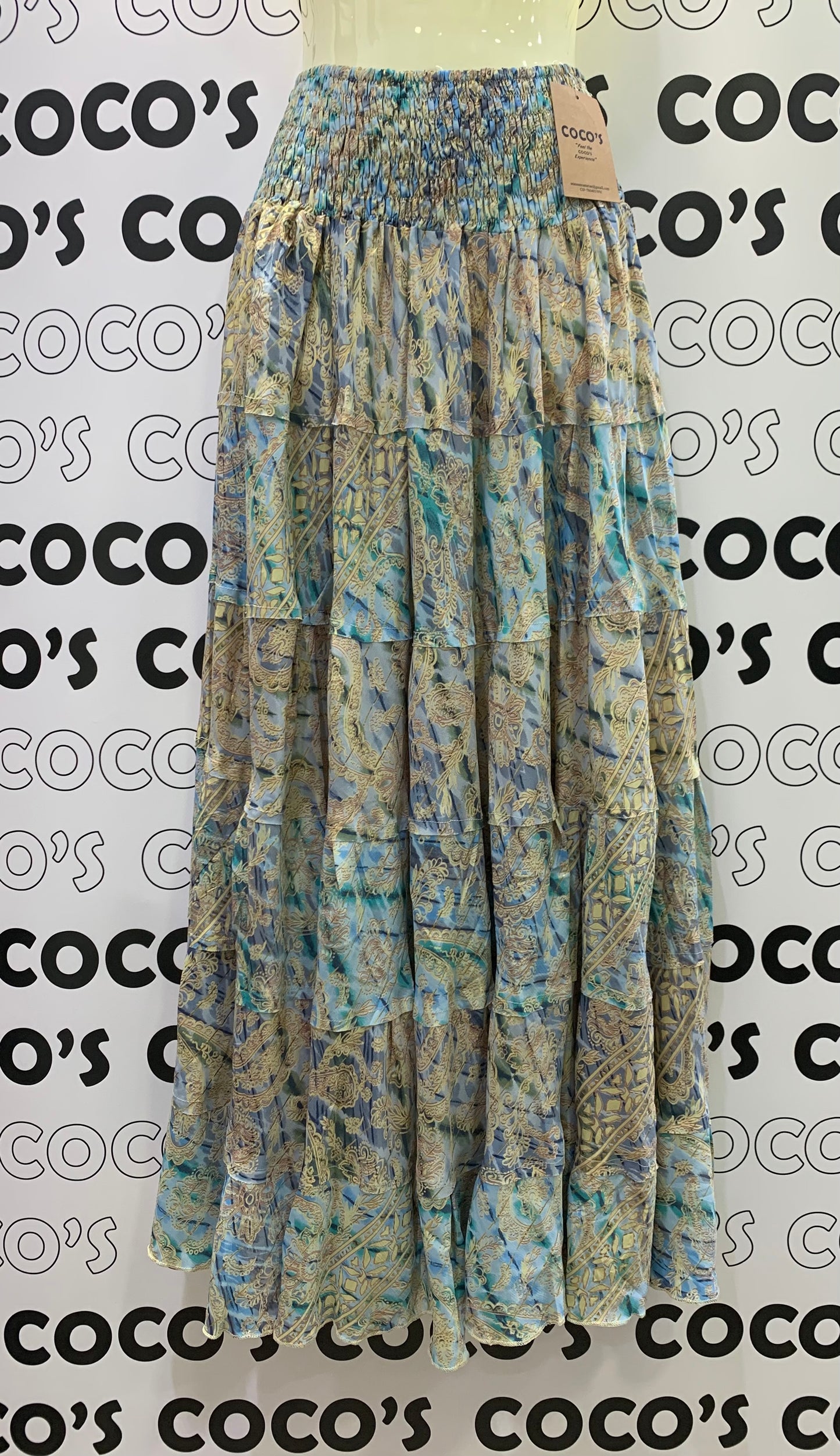 Falda Larga 810 Azul Claro