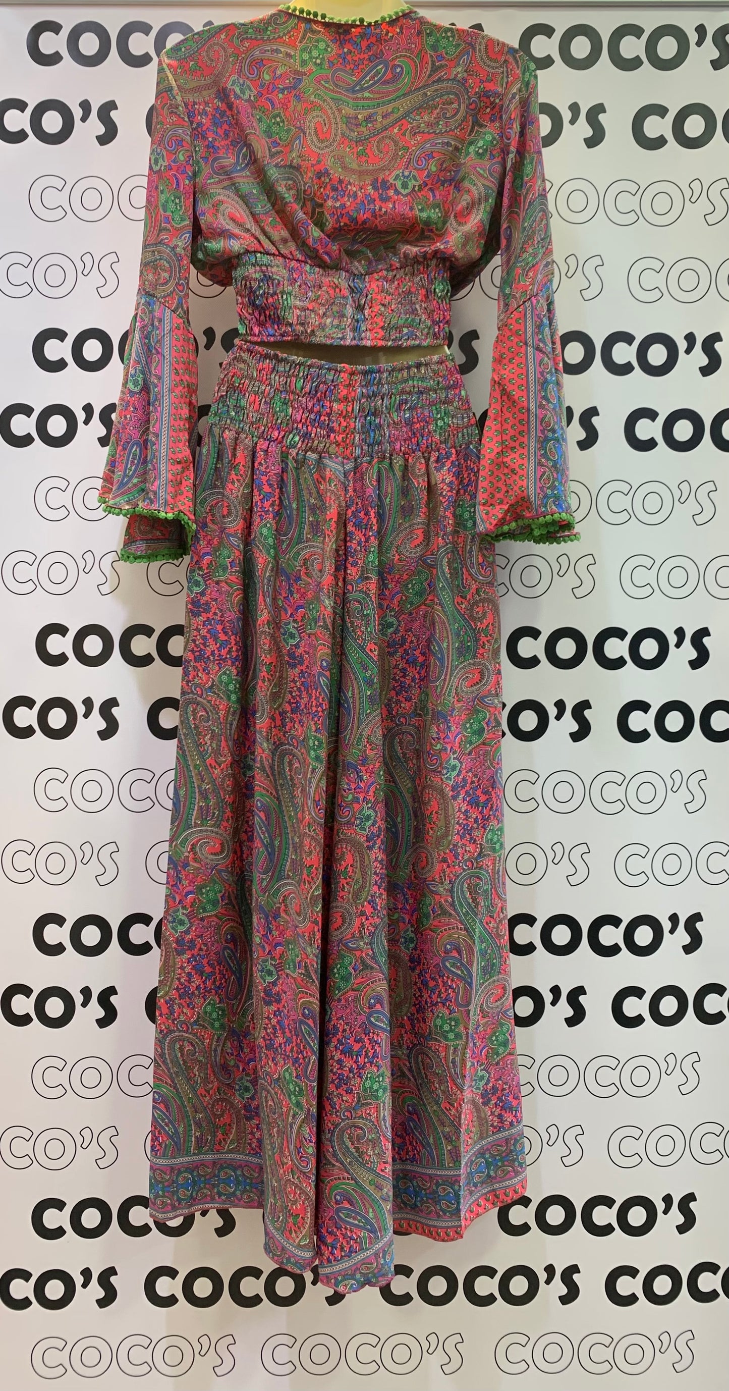 Conjunto Largo HE 1030 Pantalón rosa.