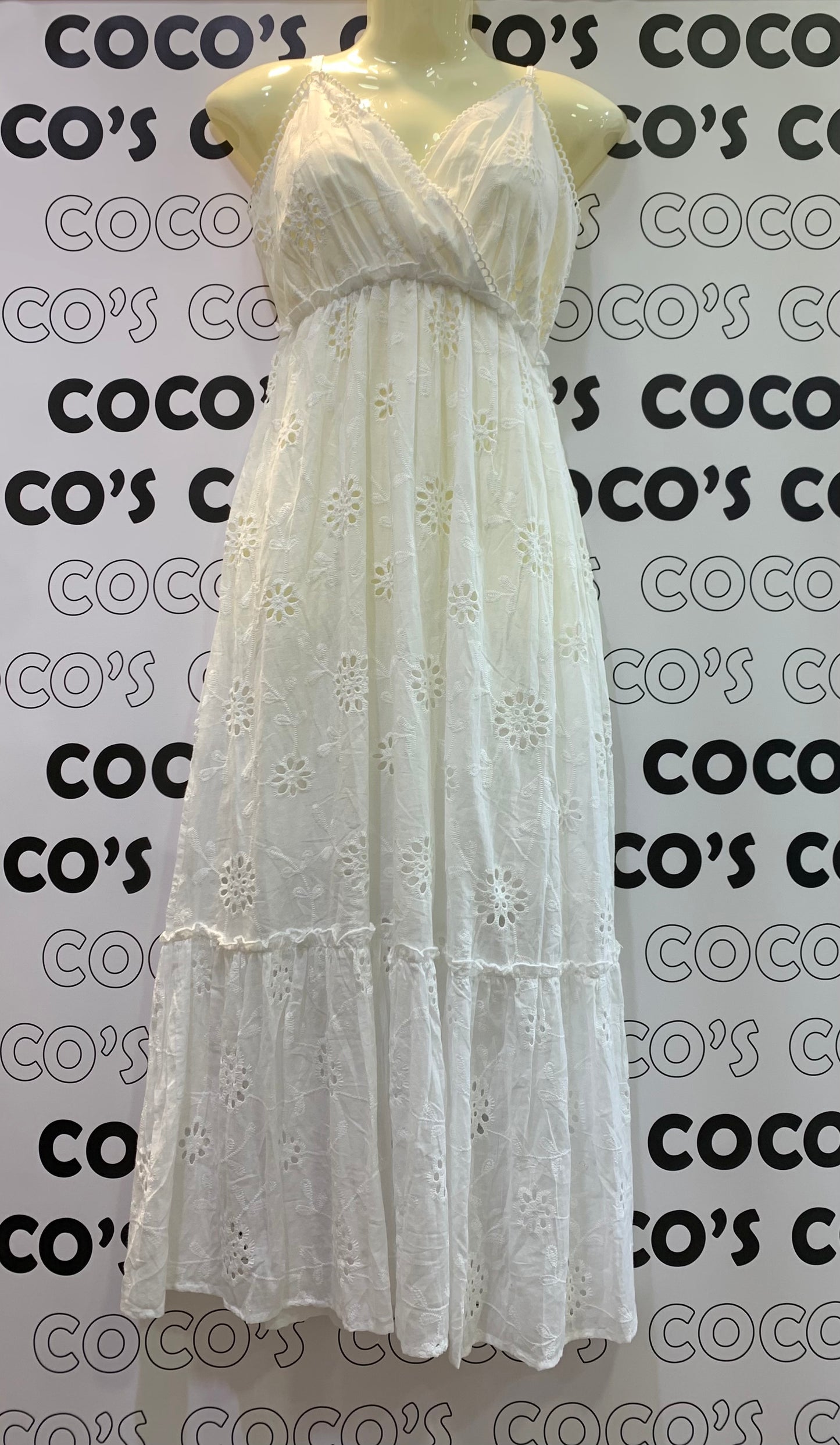 Vestido largo blanco.