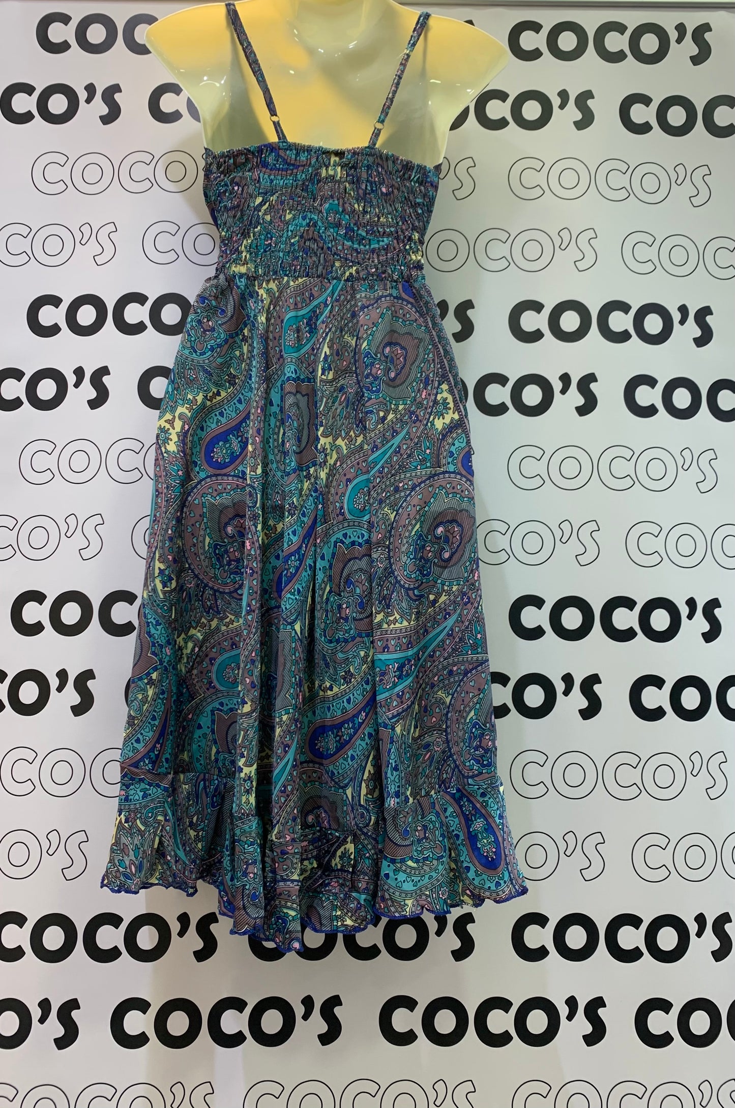 Vestido 220K Turquesa Cachemira