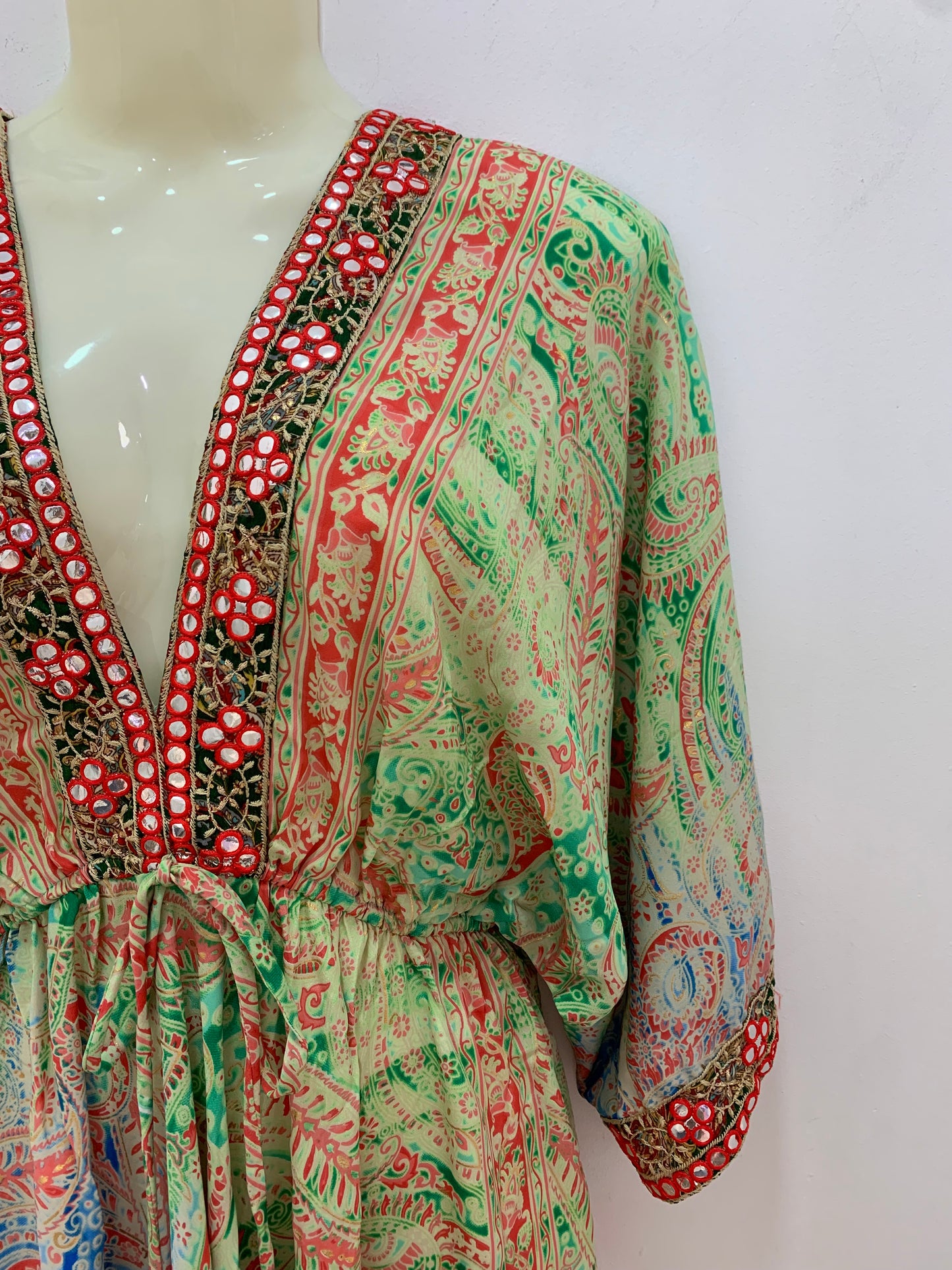 Vestido NAADIA Verde Rojo Azul