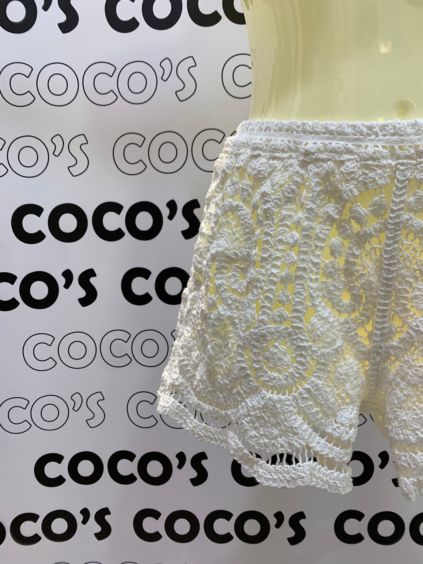 Pantalón Corto Crochet Blanco