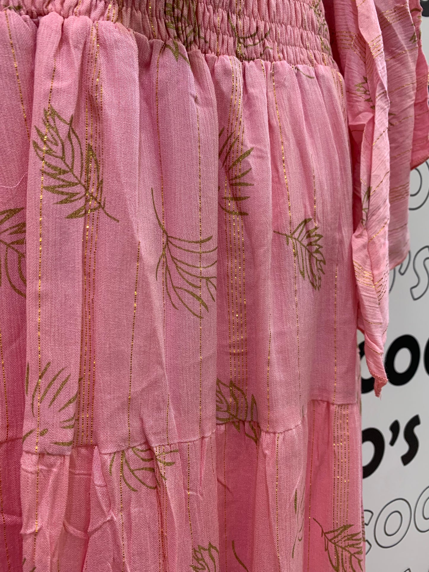 Conjunto Largo 029LU falda y top rosa.