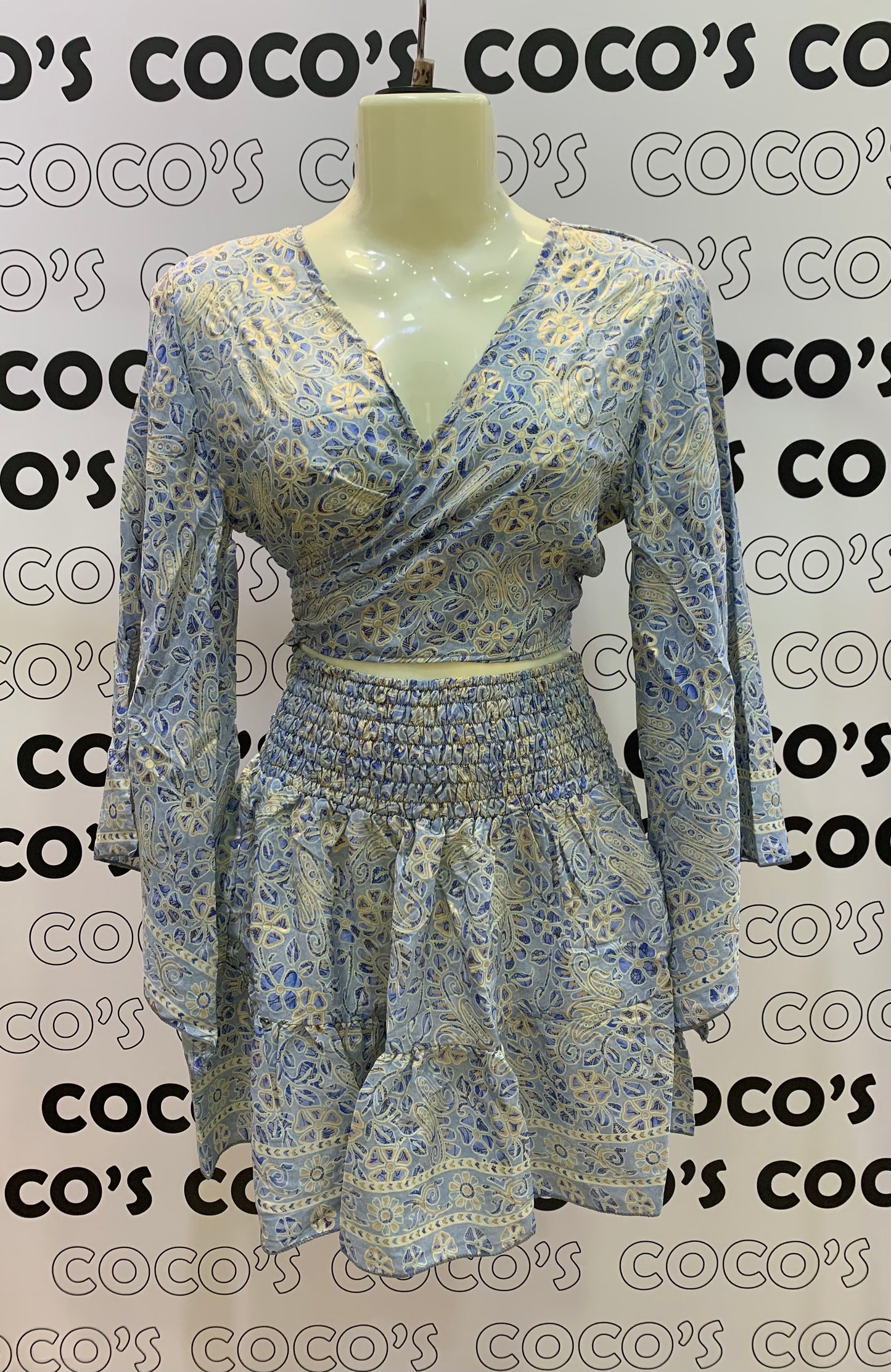 Conjunto Corto 026 Falda y Top Azul