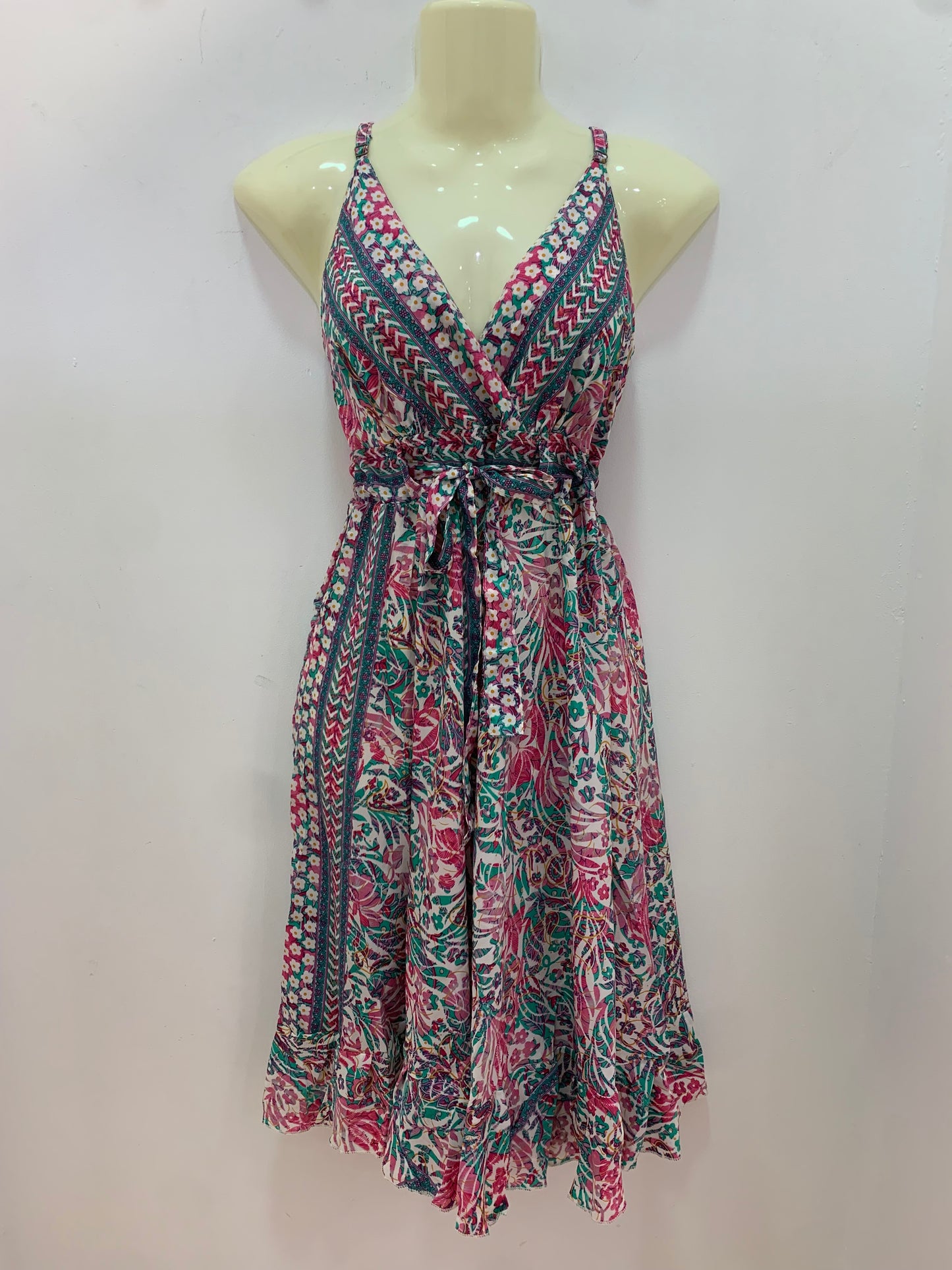 Vestido 220K Rosa Verde