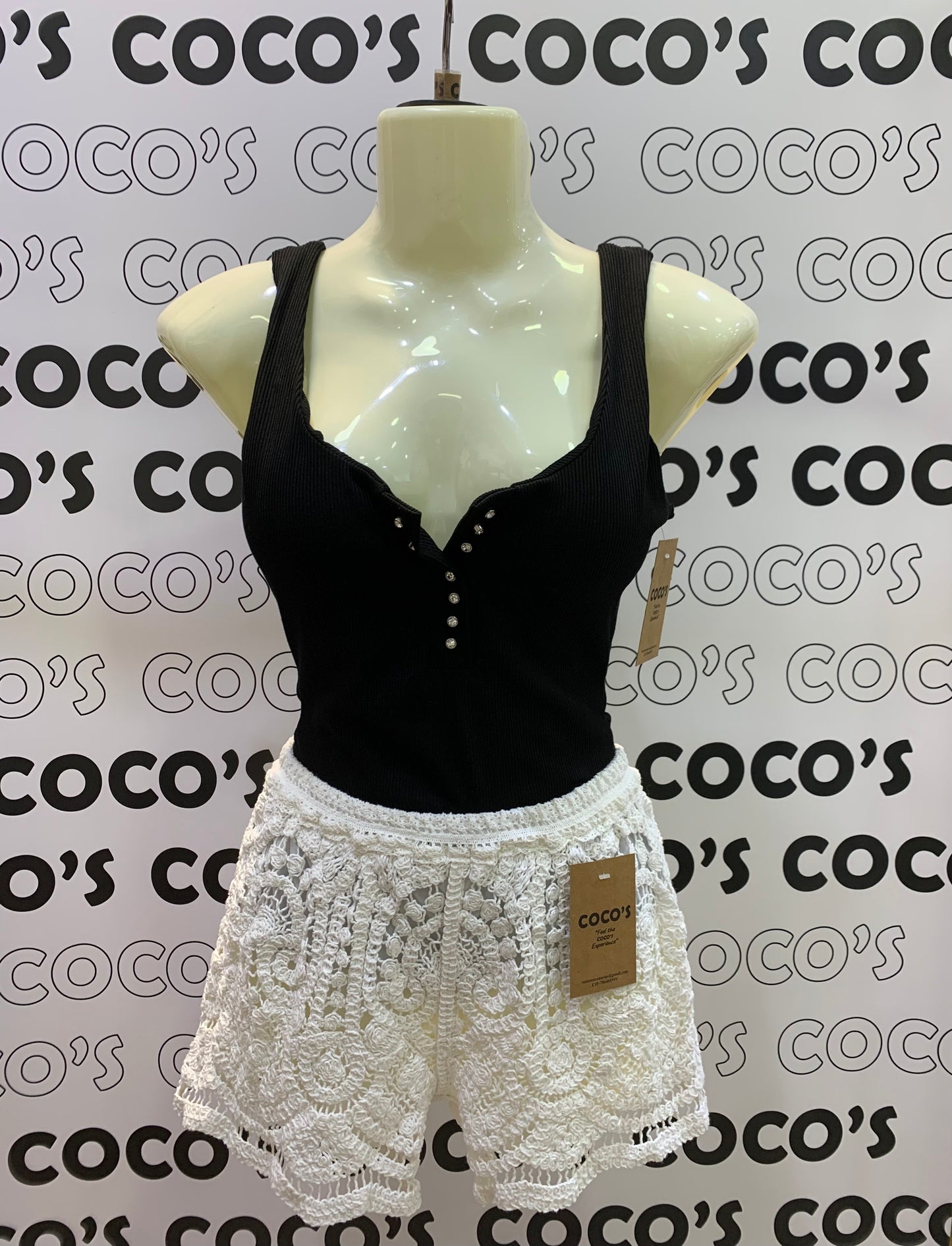 Pantalón Corto Crochet Blanco