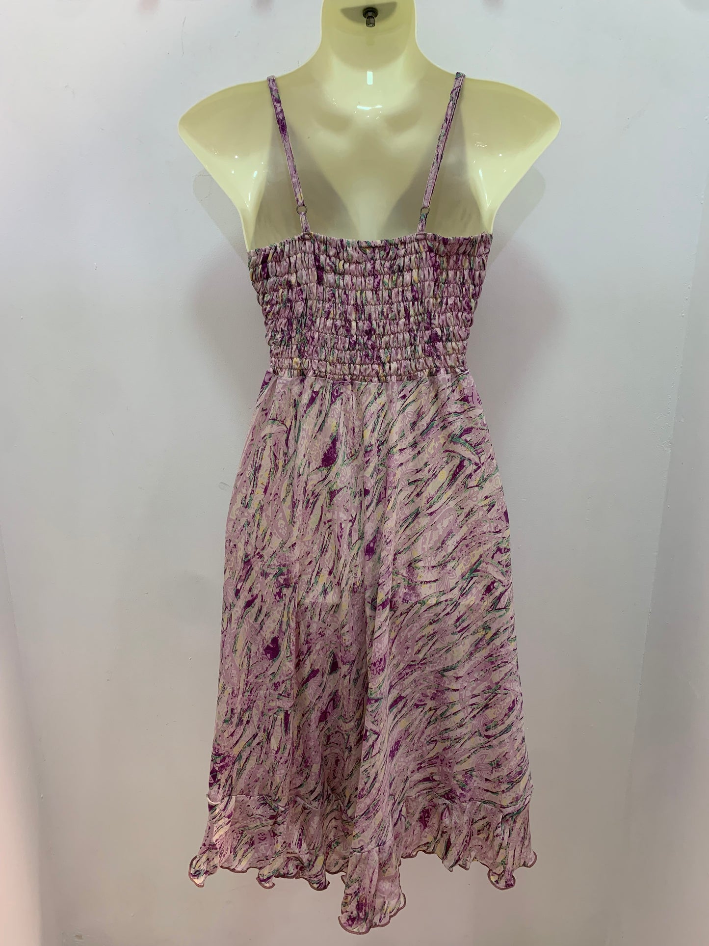 Vestido 220K Tonos Lilas y Verdes