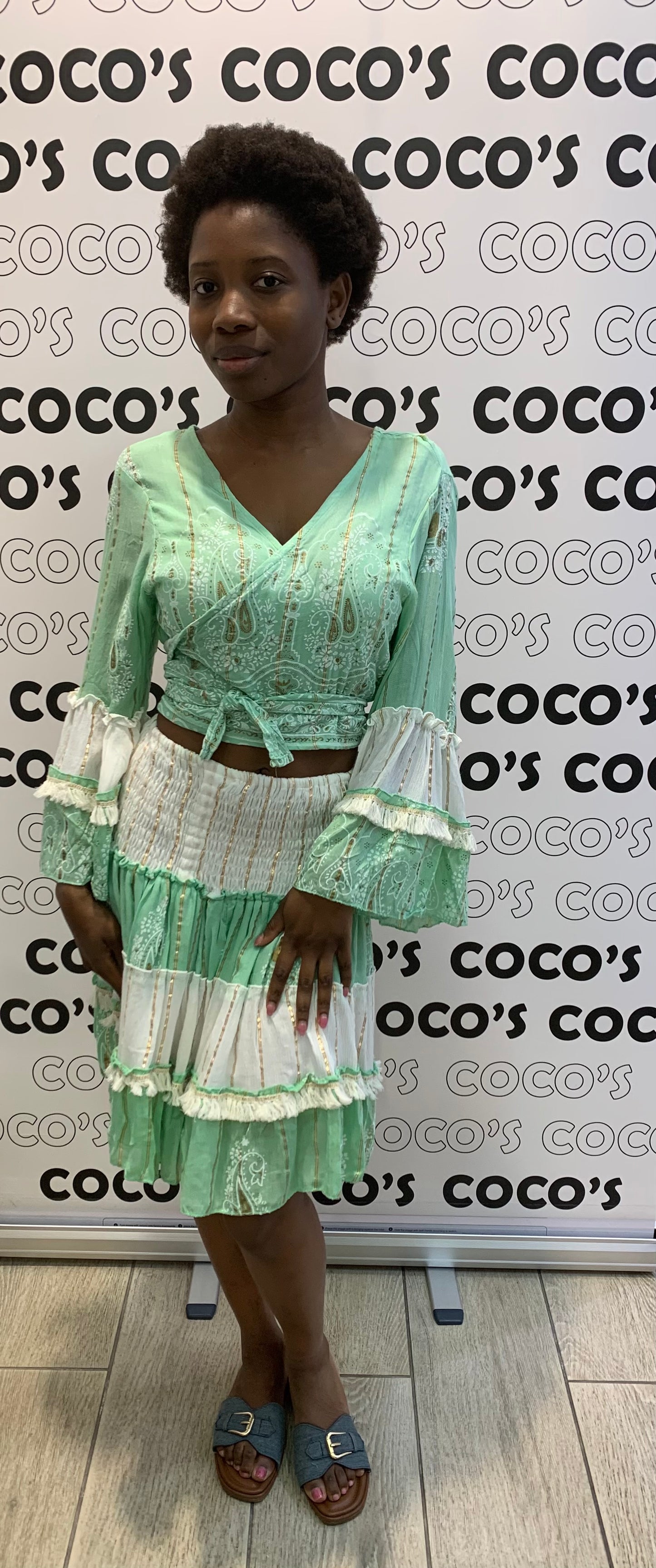 Conjunto Lurex Corto Verde