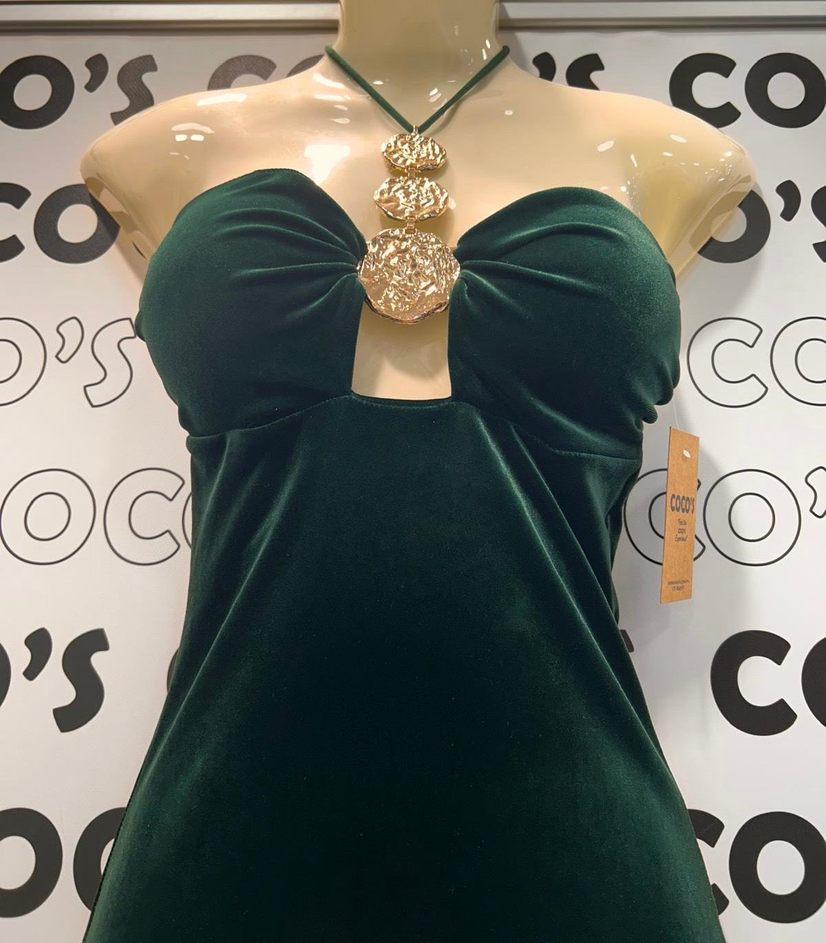 Vestido Palabra Honor Verde