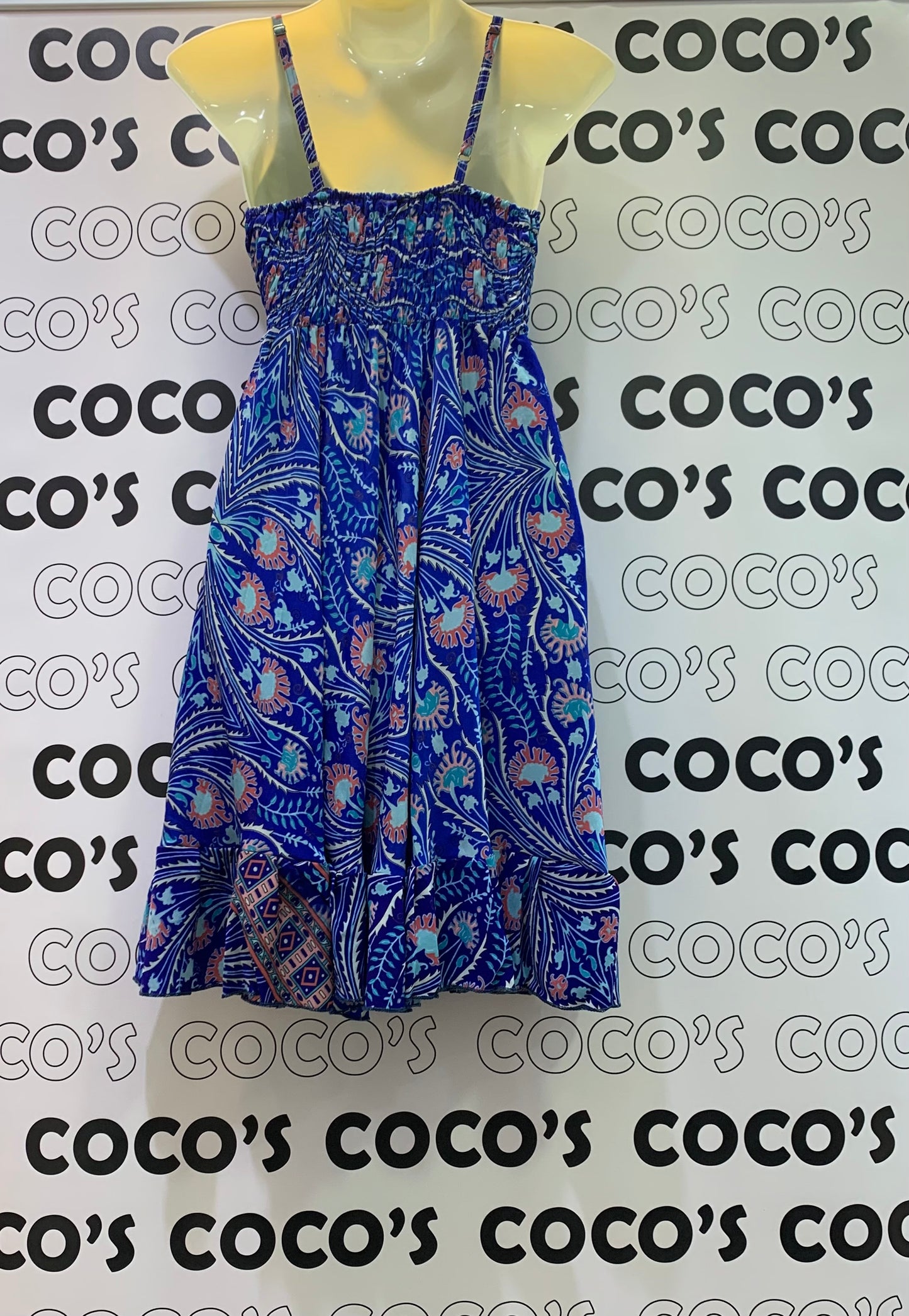 Vestido 220K Azul eléctrico con flores