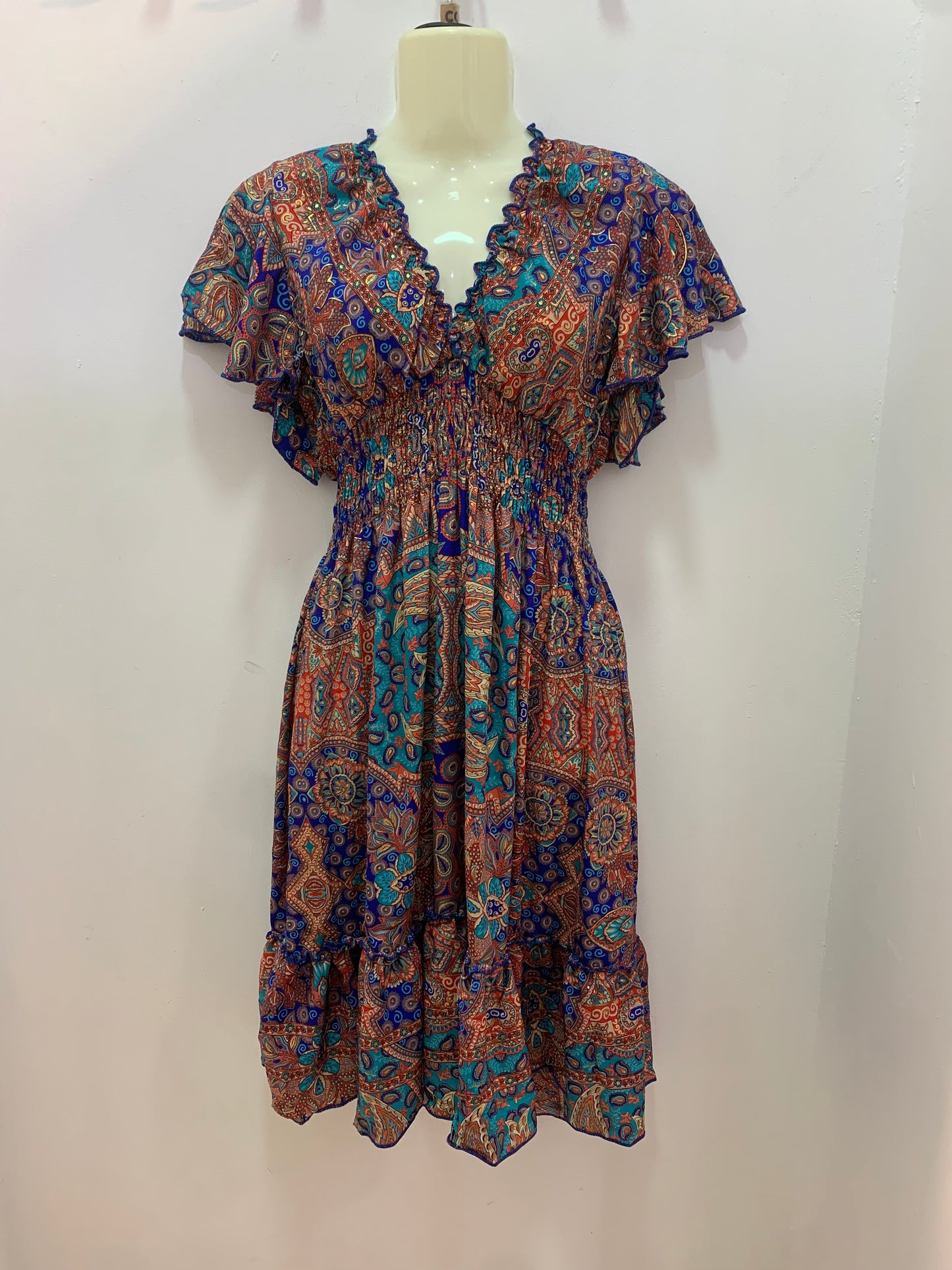 Vestido 1025 Azul Turquesa Rojo