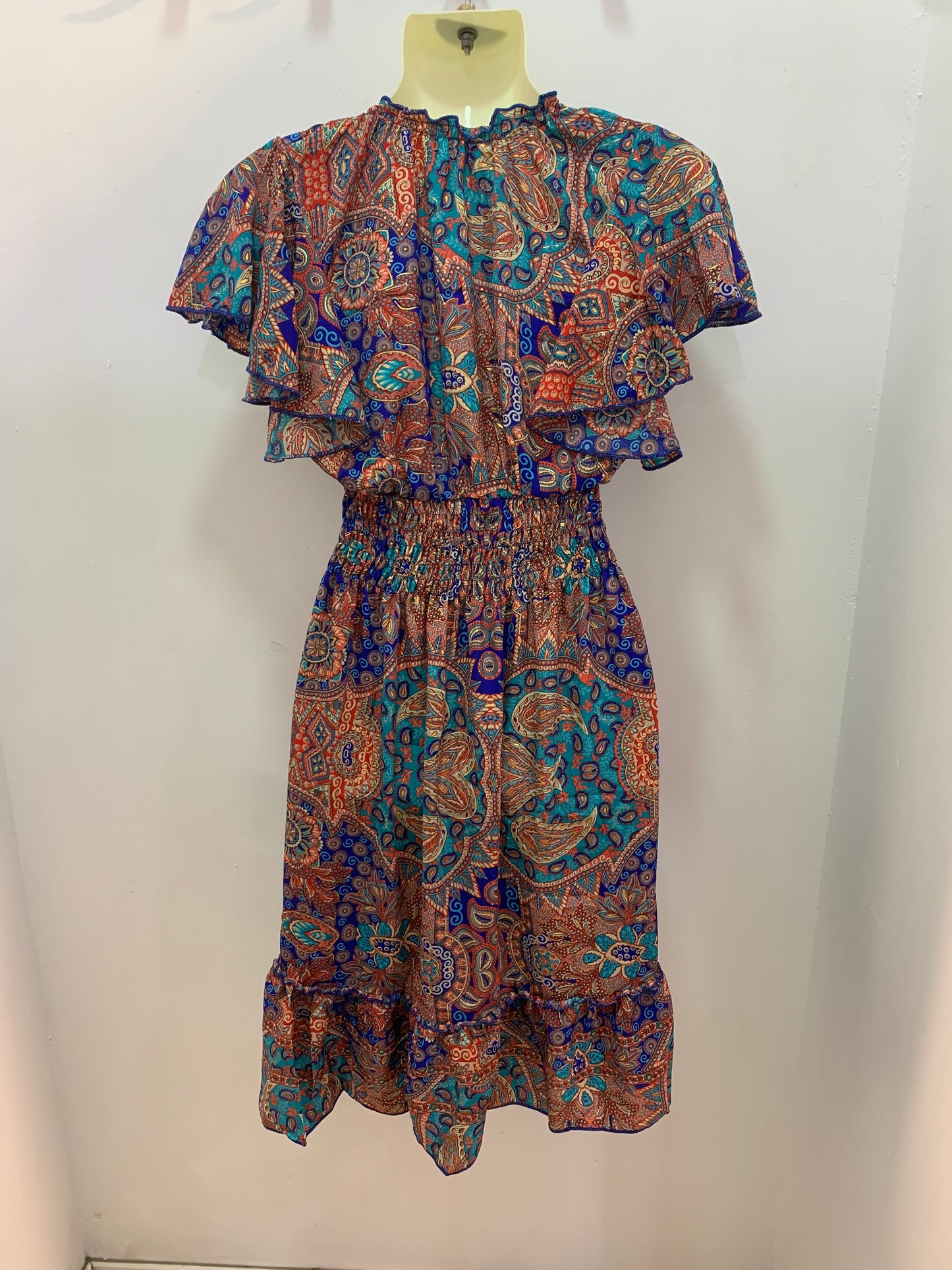 Vestido 1025 Azul Turquesa Rojo