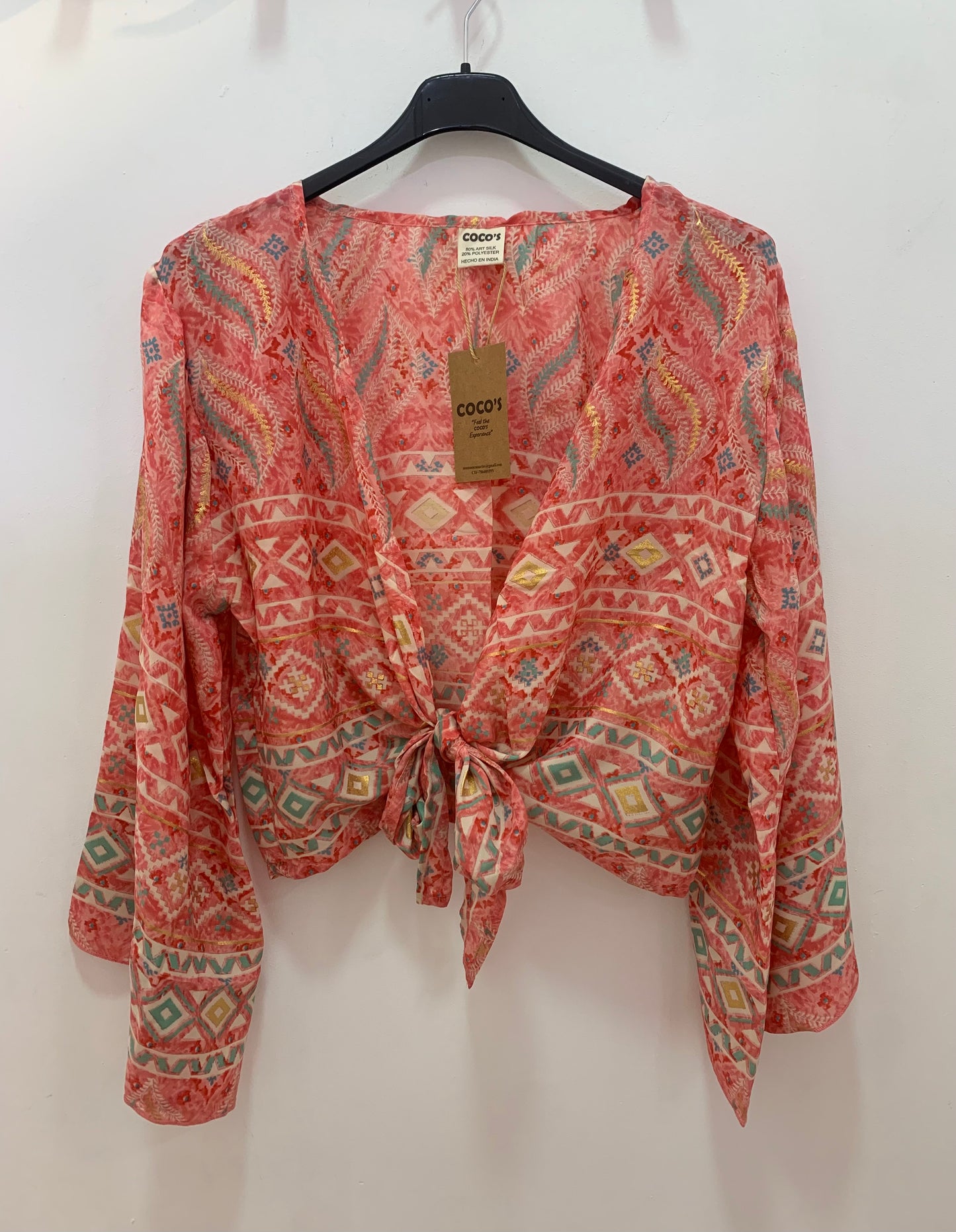 Top Noor Coral Rojo Verde Azul