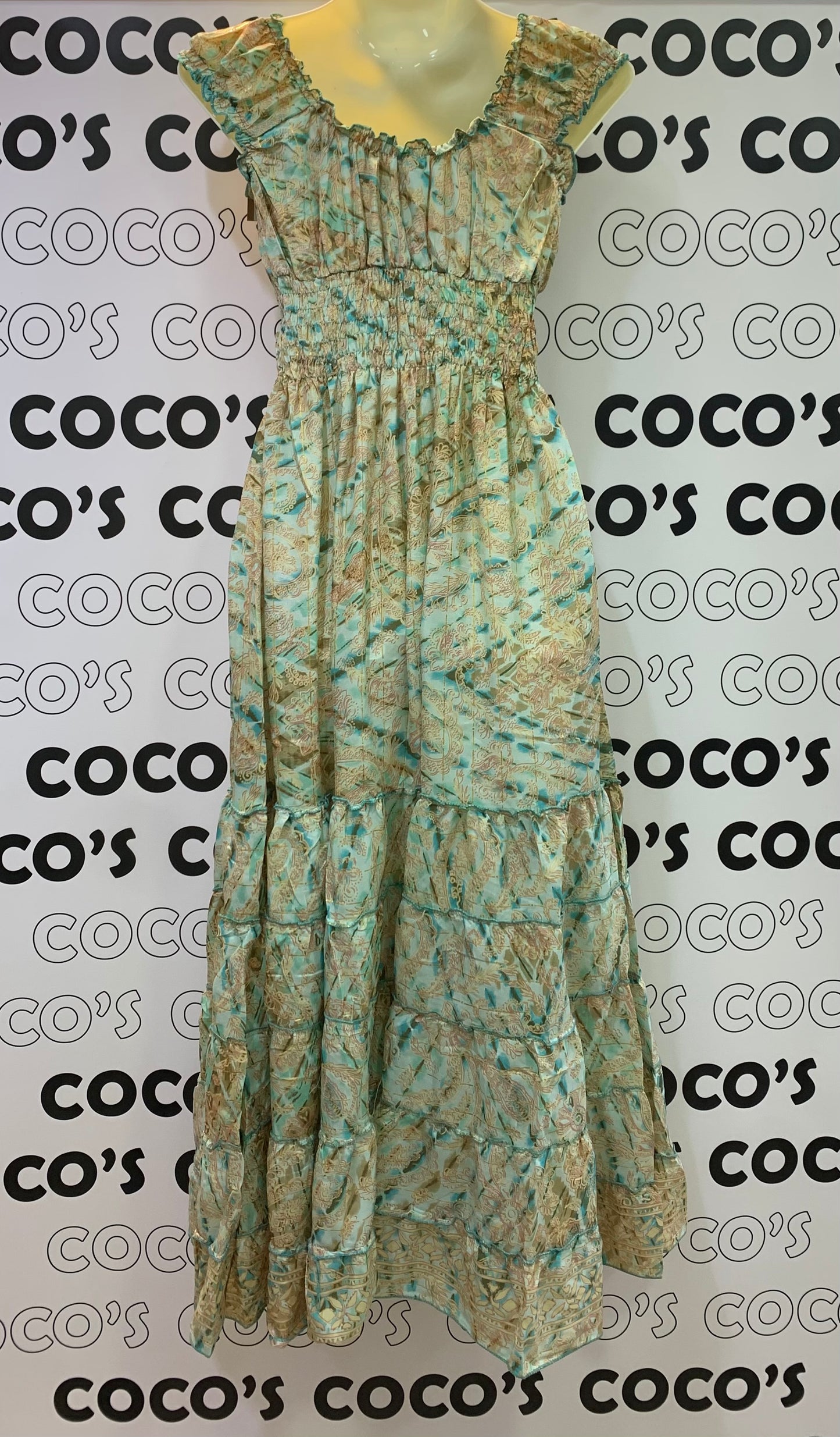 Vestido 1023K Azul Verdoso Cachemira