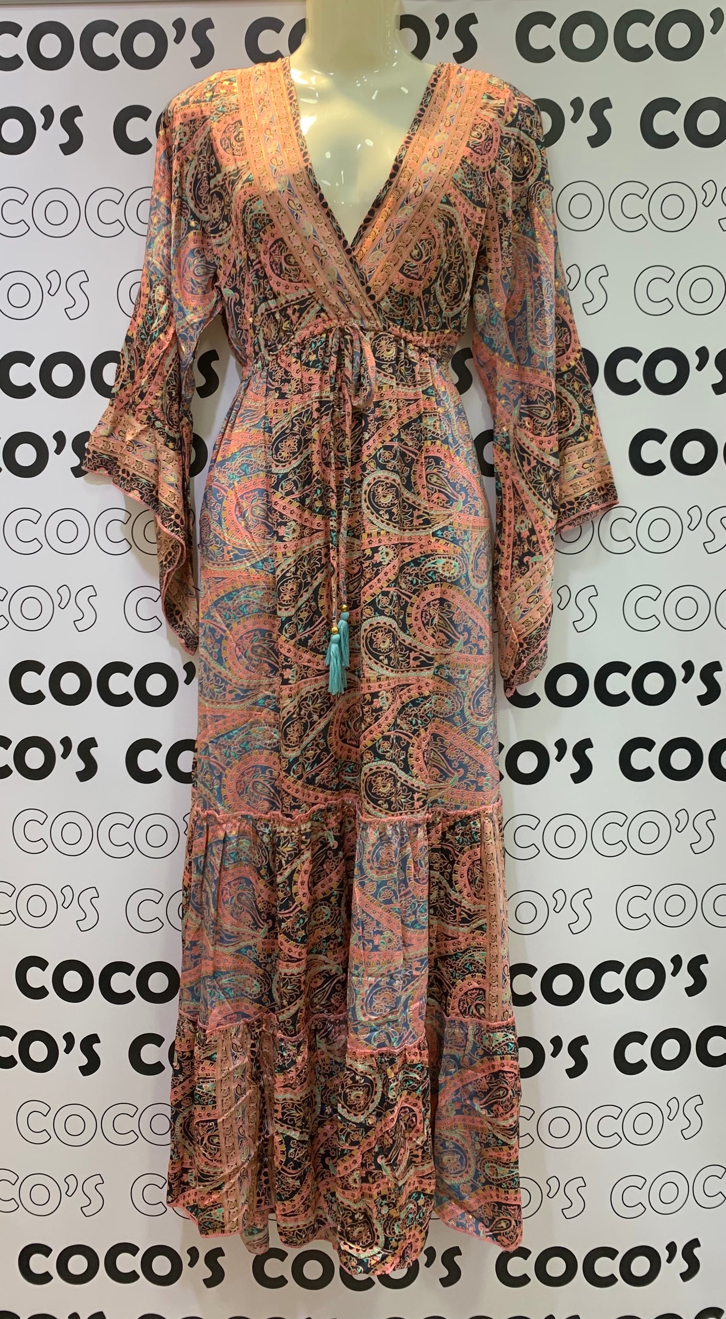 Vestido AMORA Rosa Negro Cachemira