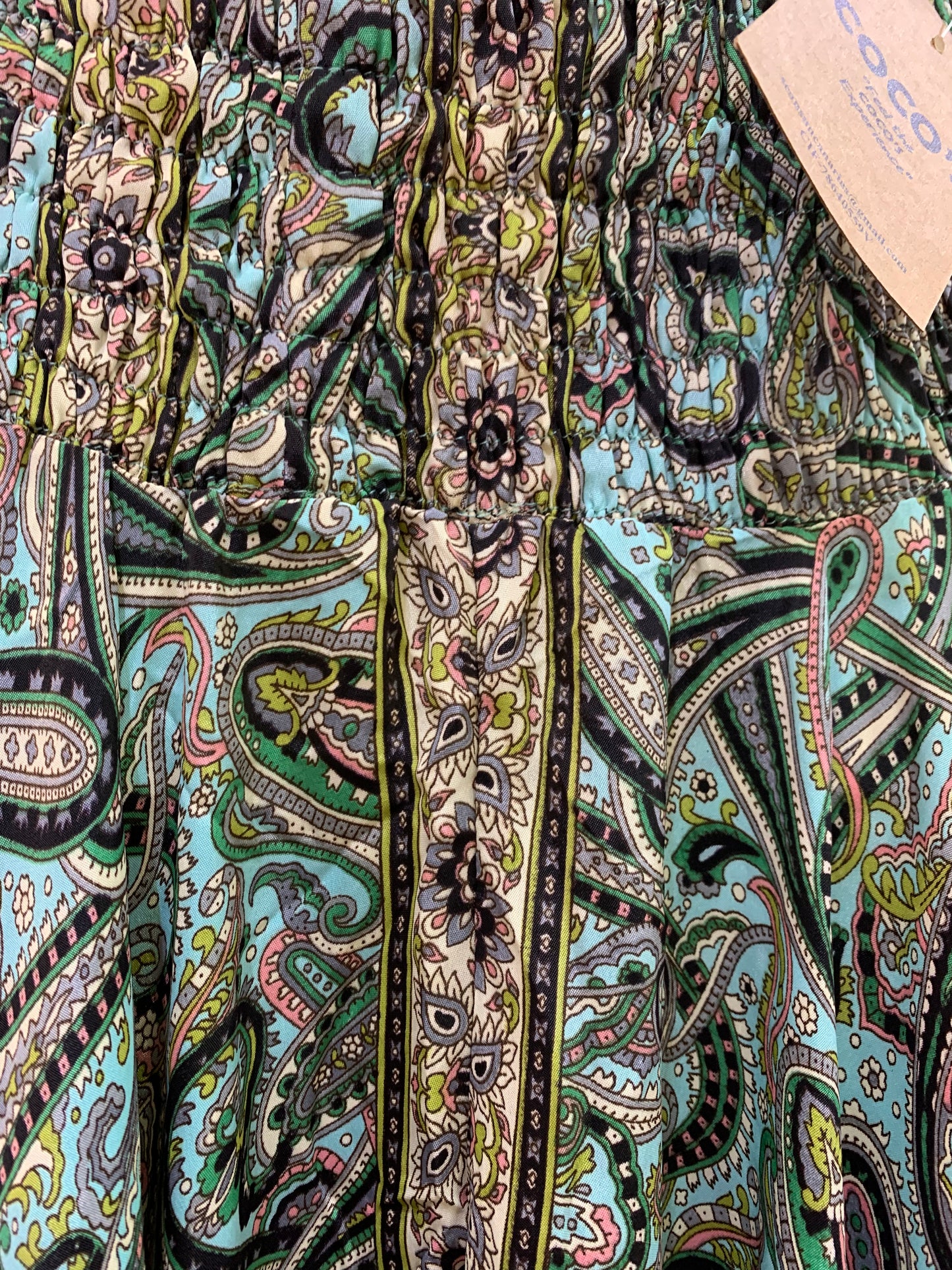 Pantalón Ancho Largo Turquesa y Verde