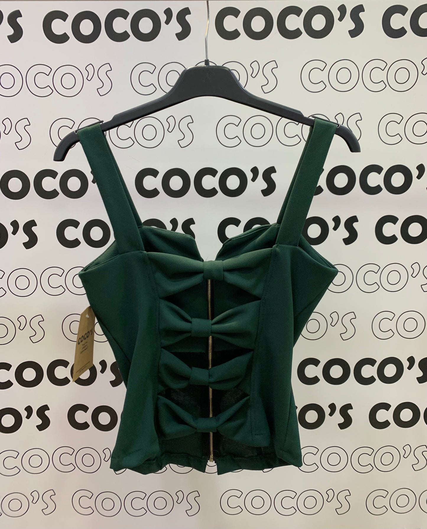 Top Cremallera Verde Abertura Espalda