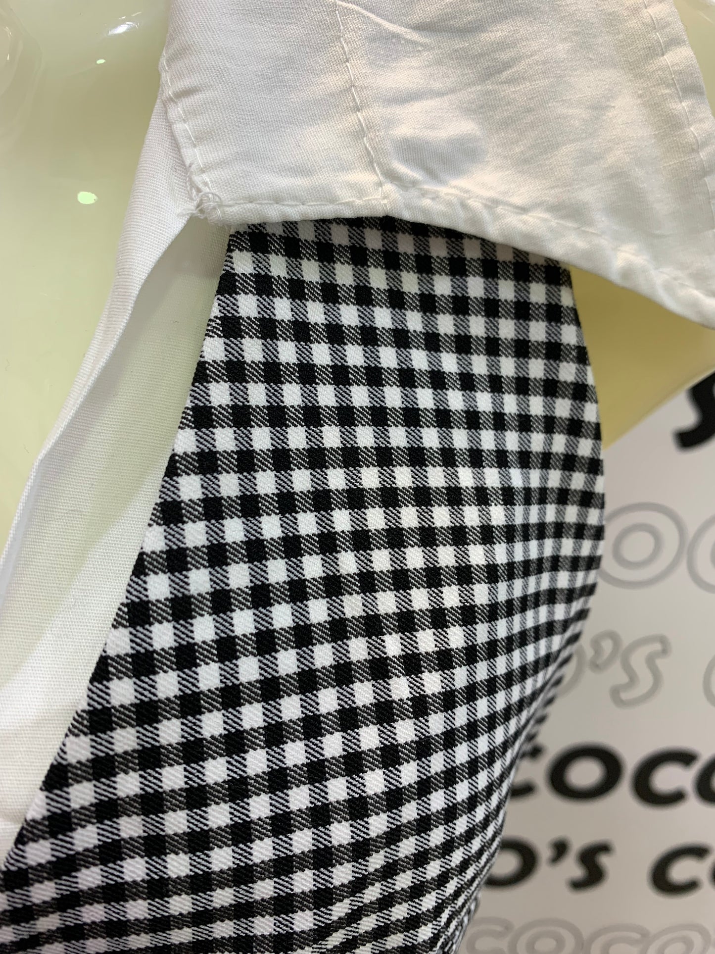 Vestido corto con cuello cuadros vichy.