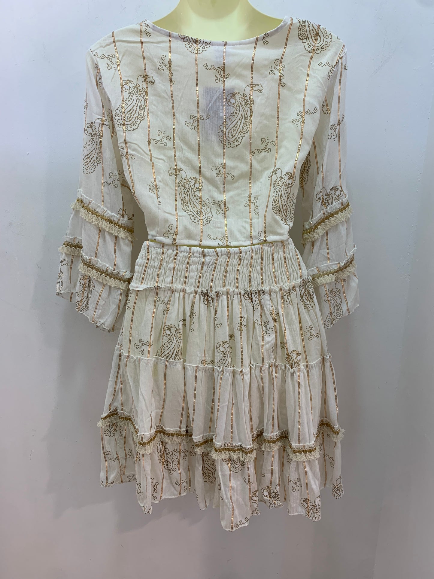 Conjunto Lurex Corto Blanco Cachemira