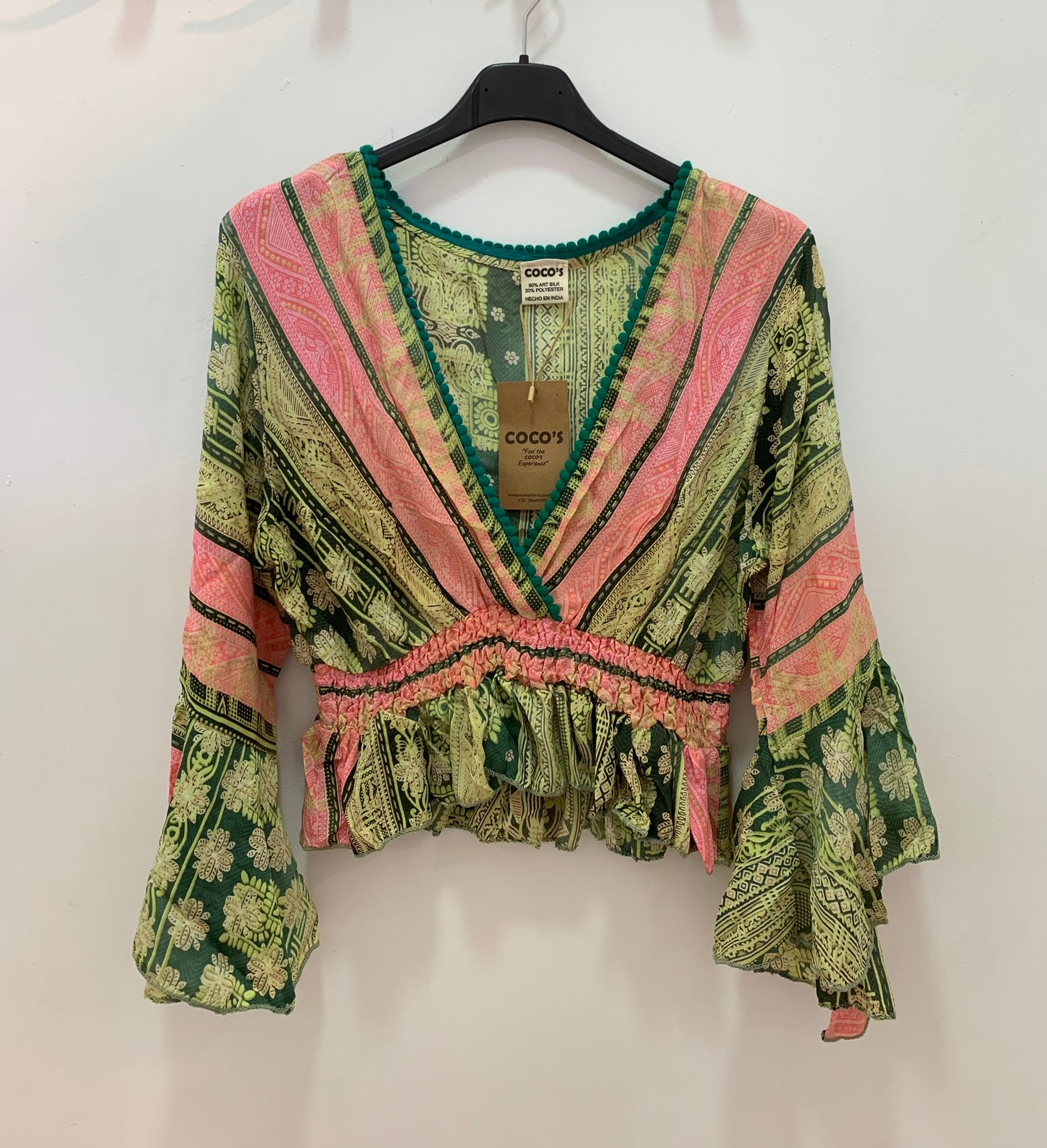 Top Anika Verde y Rosa