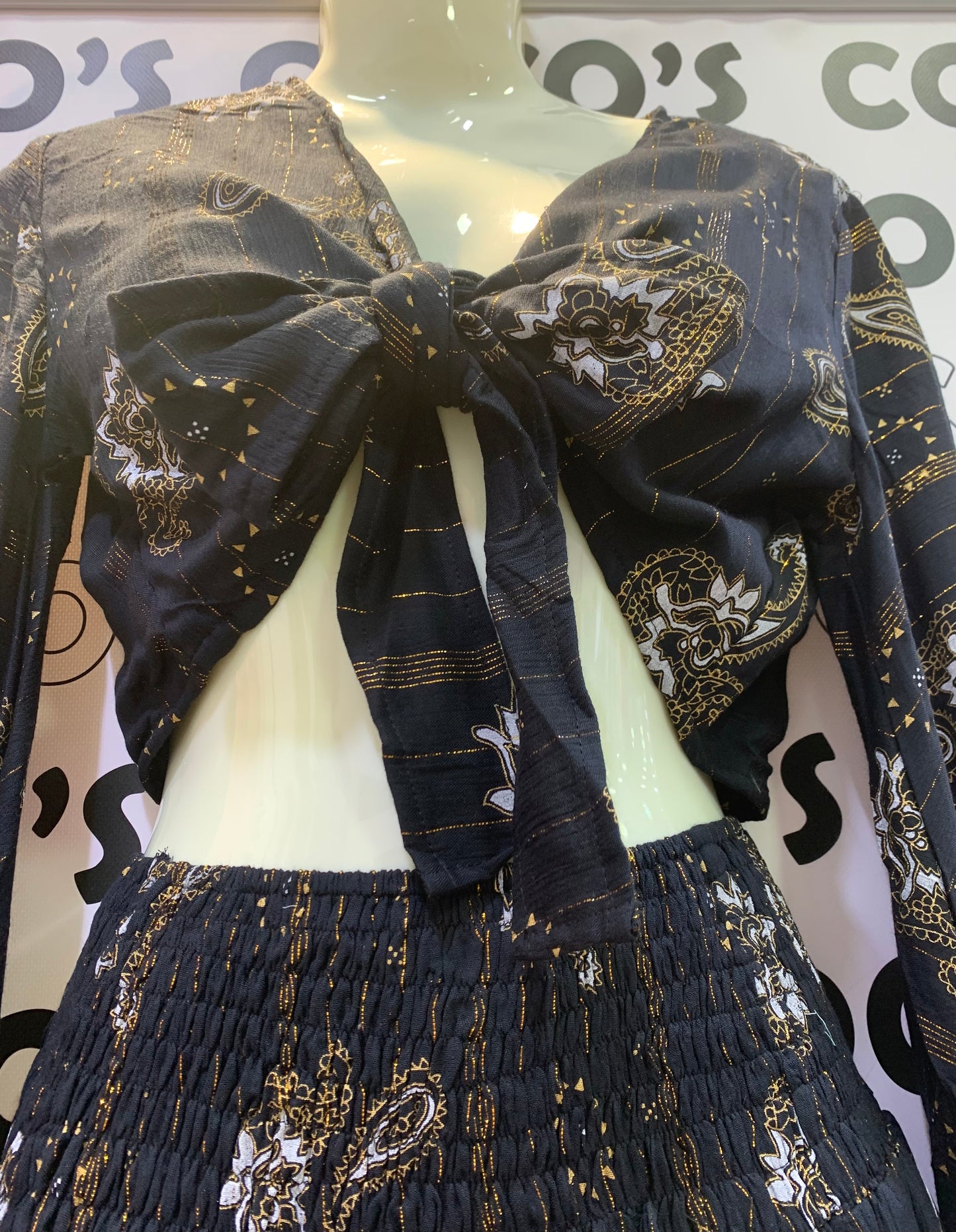 Conjunto Largo 029LU falda y top negro.