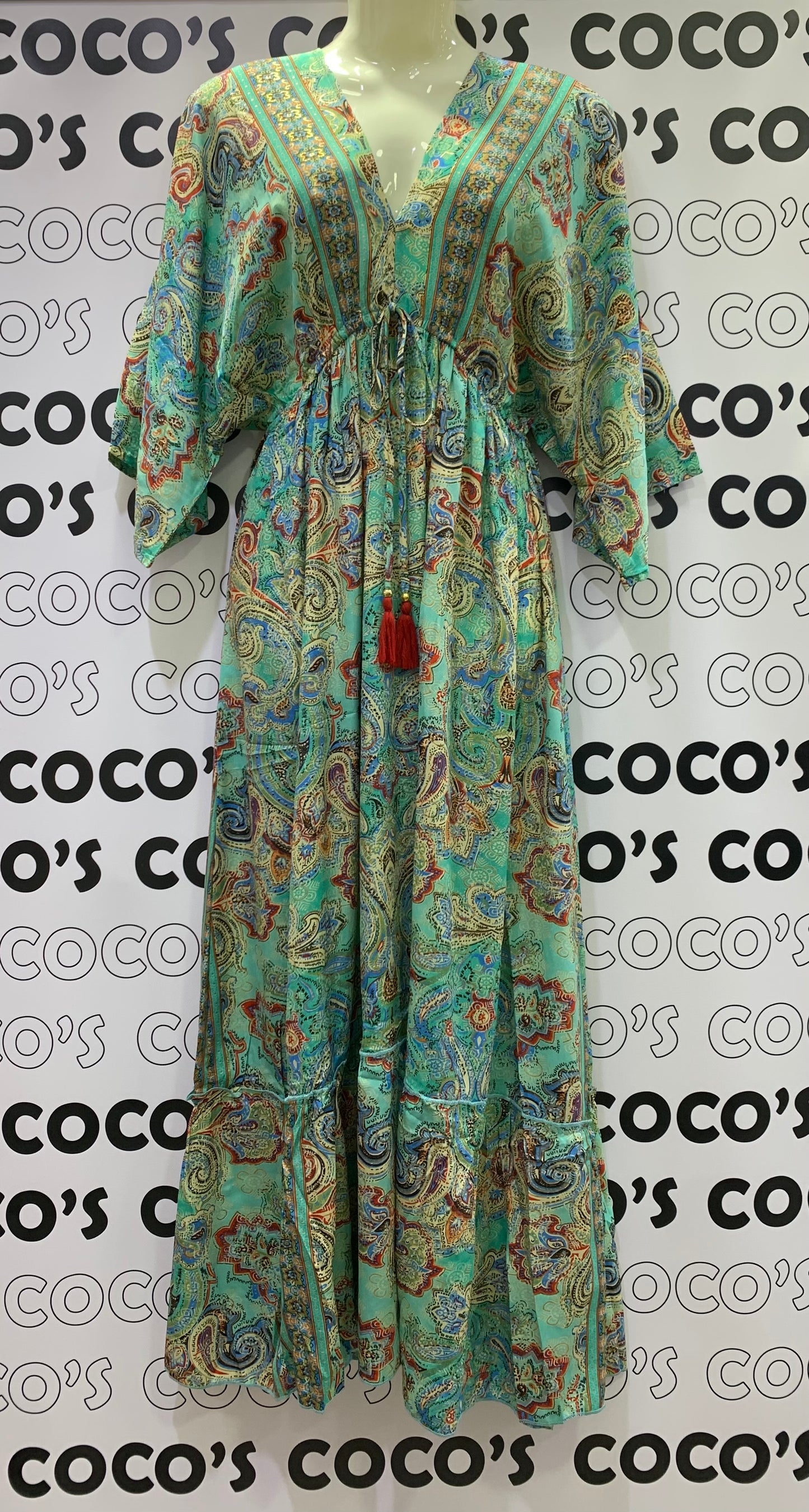 Vestido AVIVA Verde Rojo y Azul