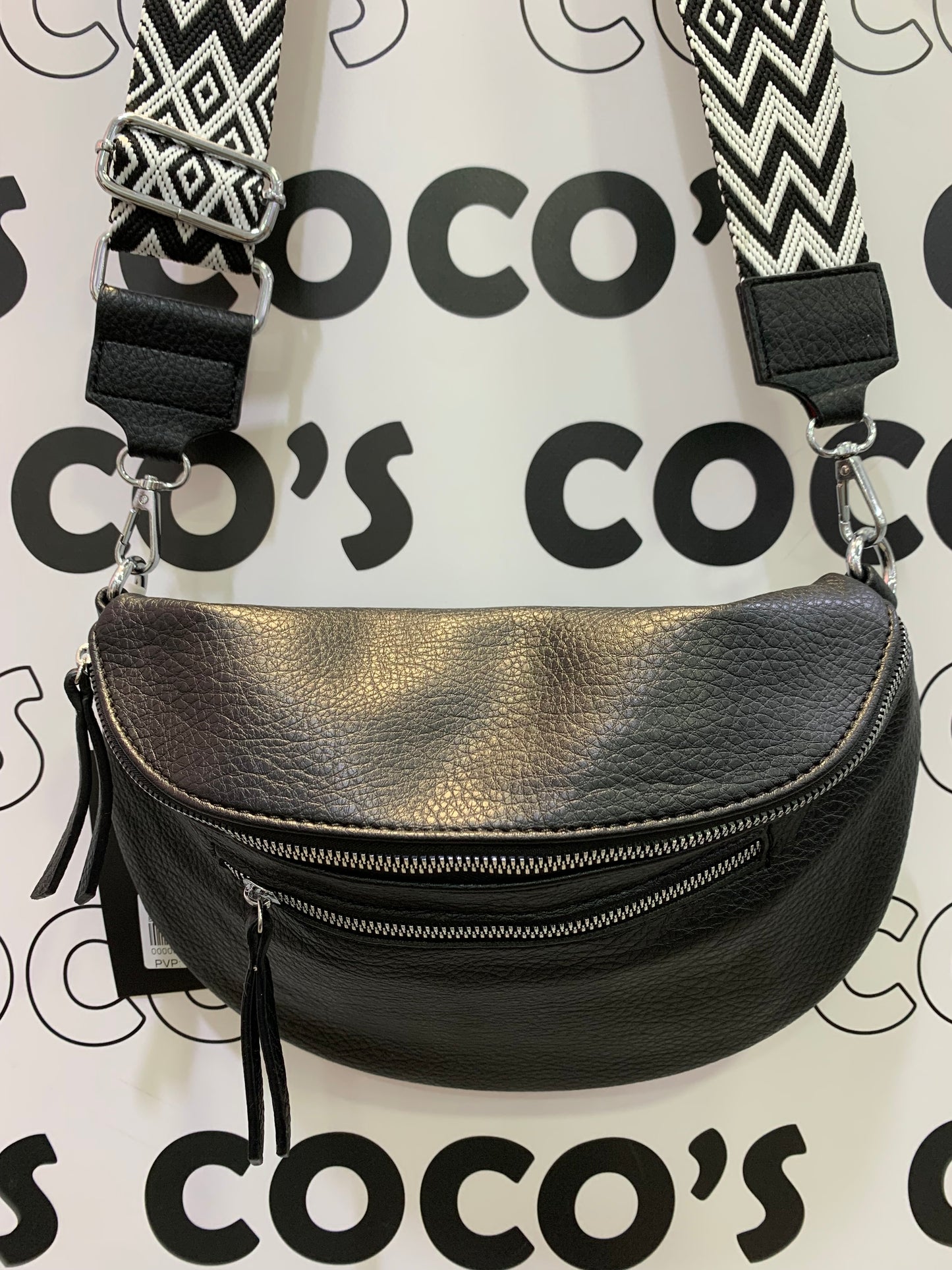Bolso Bandolera Redondo Negro