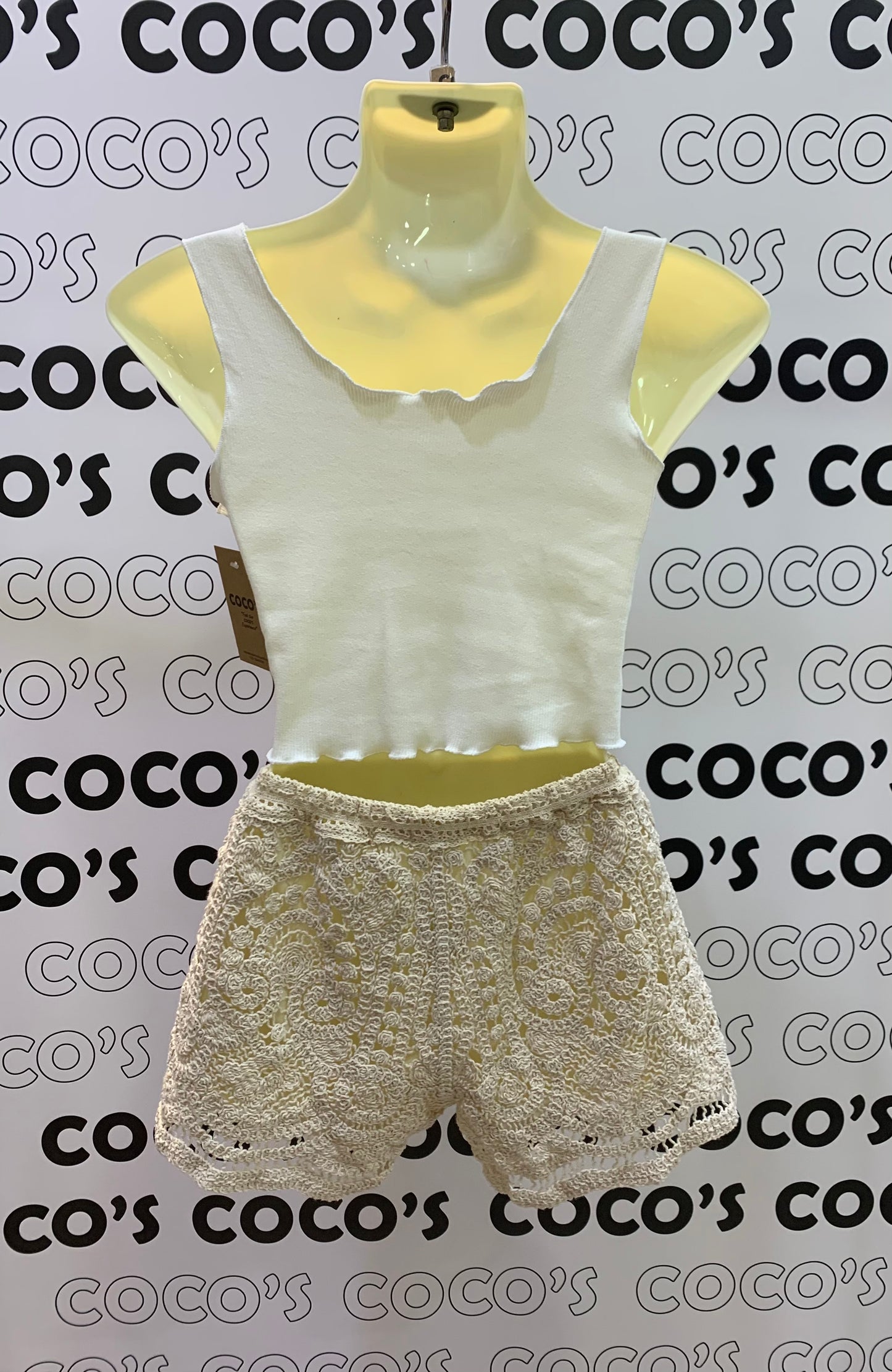 Top Cropped Canalé Blanco Botones