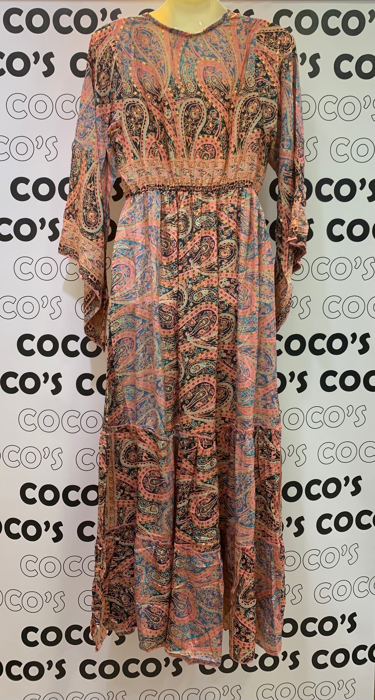 Vestido AMORA Rosa Negro Cachemira
